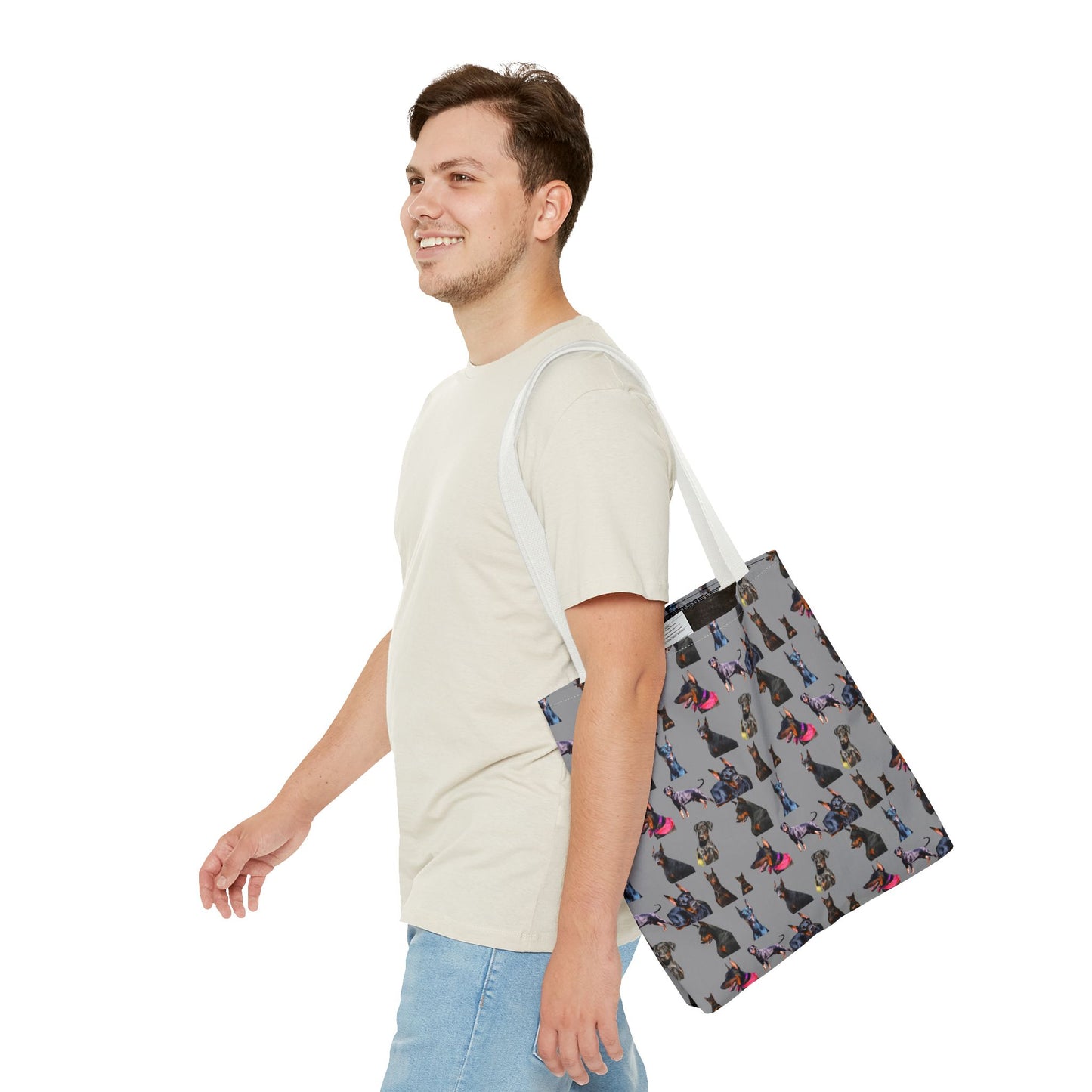 Edition 7 Doberman Model Pattern Gray Tote Bag