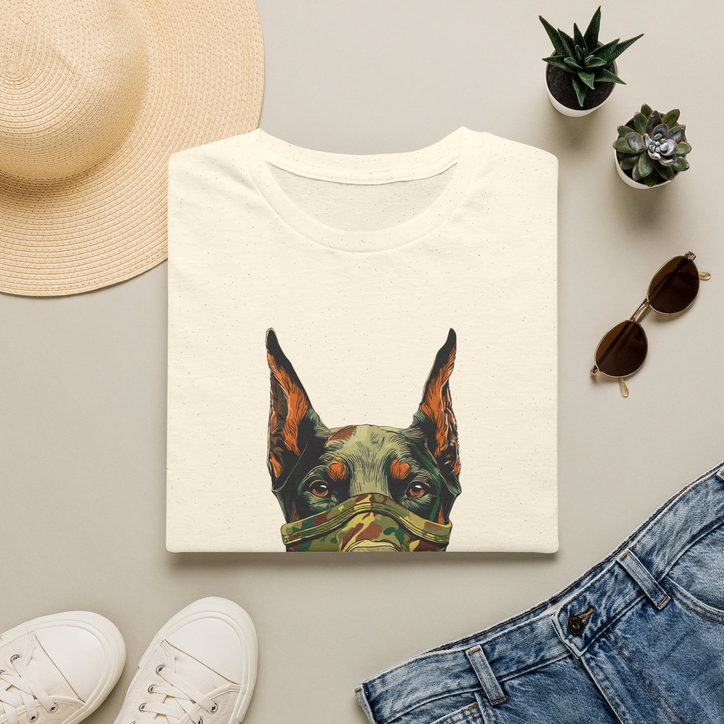 Doberman 4 Portrait T‑Shirt