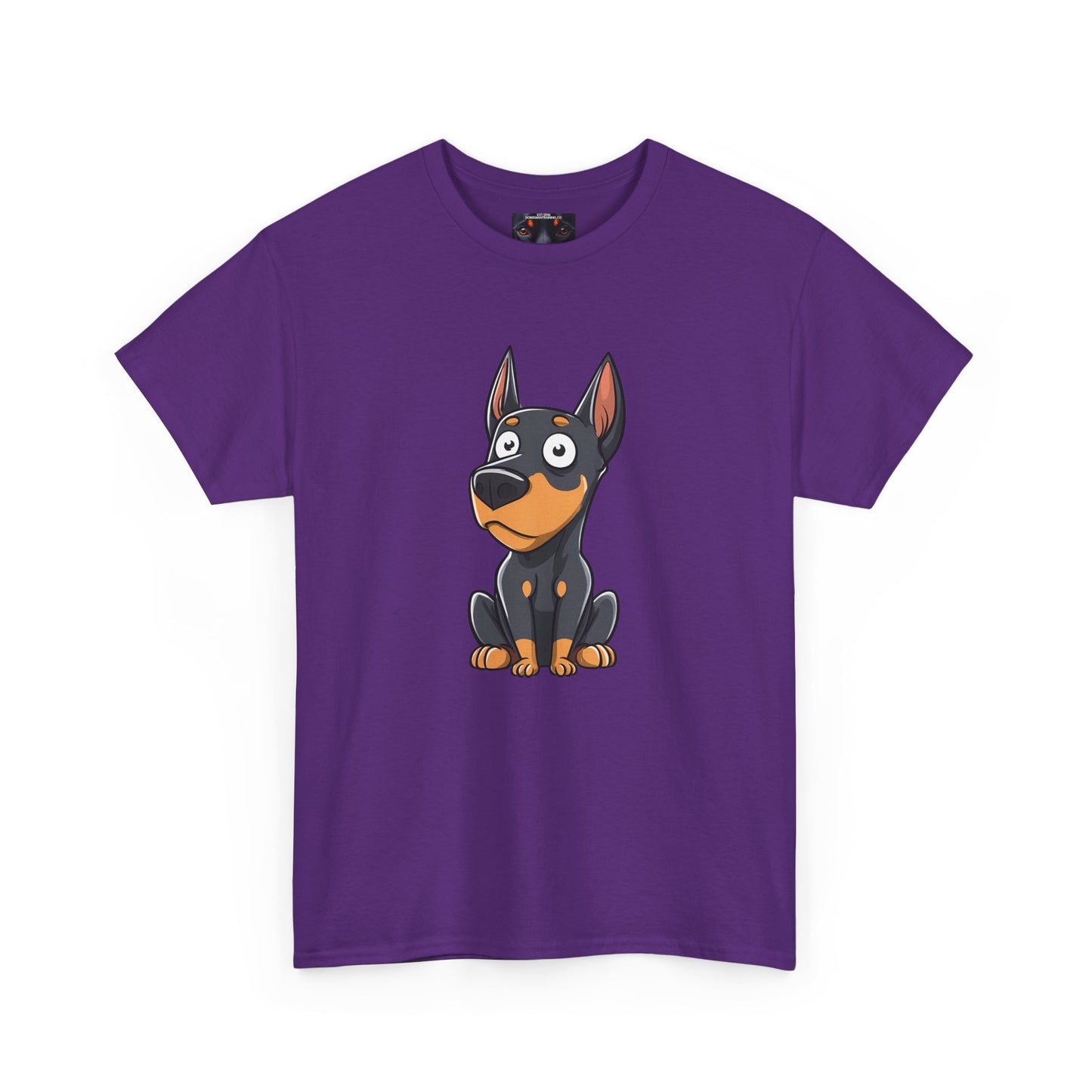 Cartoon Doberman 2 Private Lable Unisex Heavy Cotton Tee