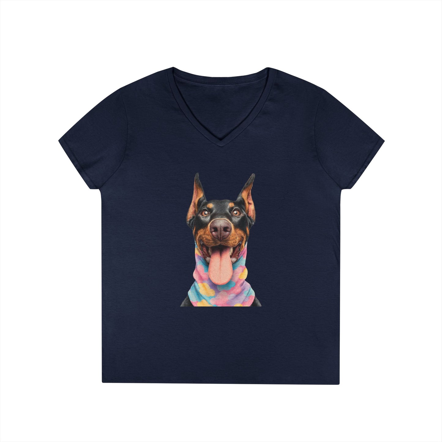 Doberman 1 V-Neck Tee Shirt for Women