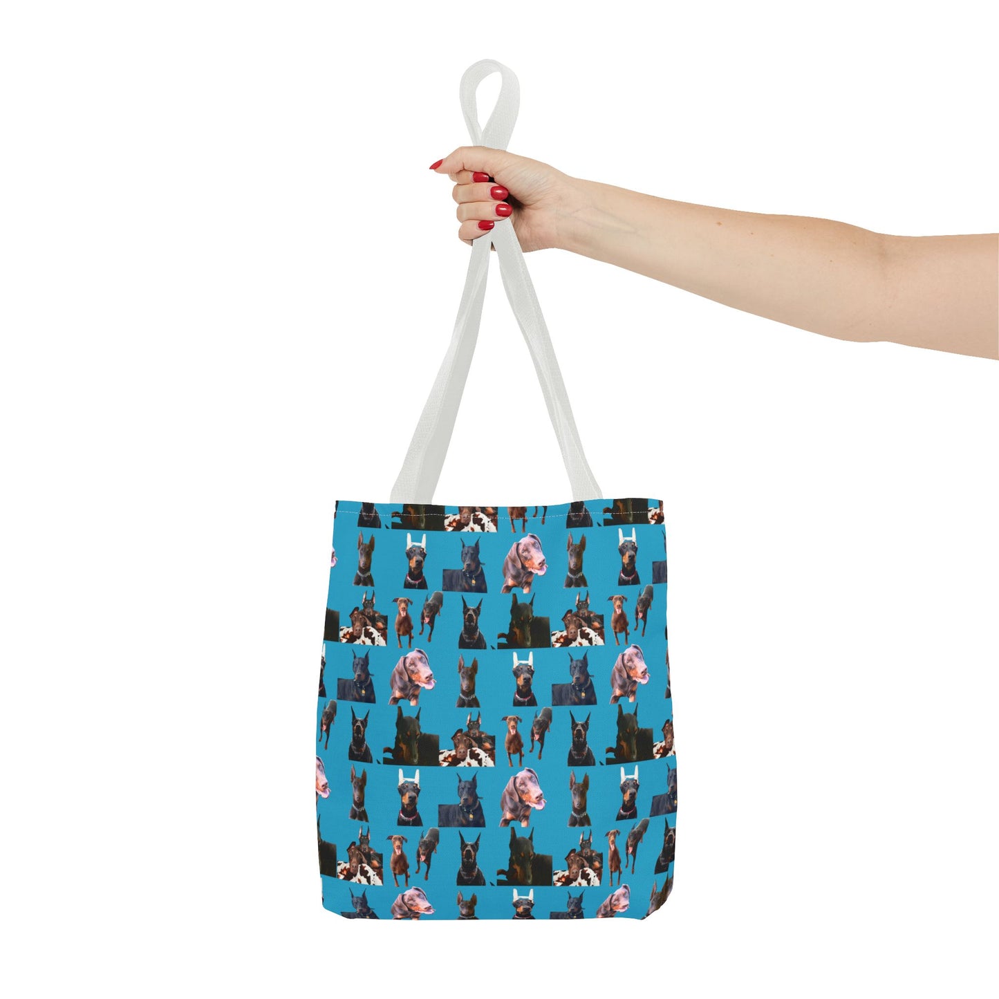 Edition 10 Doberman Model Pattern Turquoise Tote Bag
