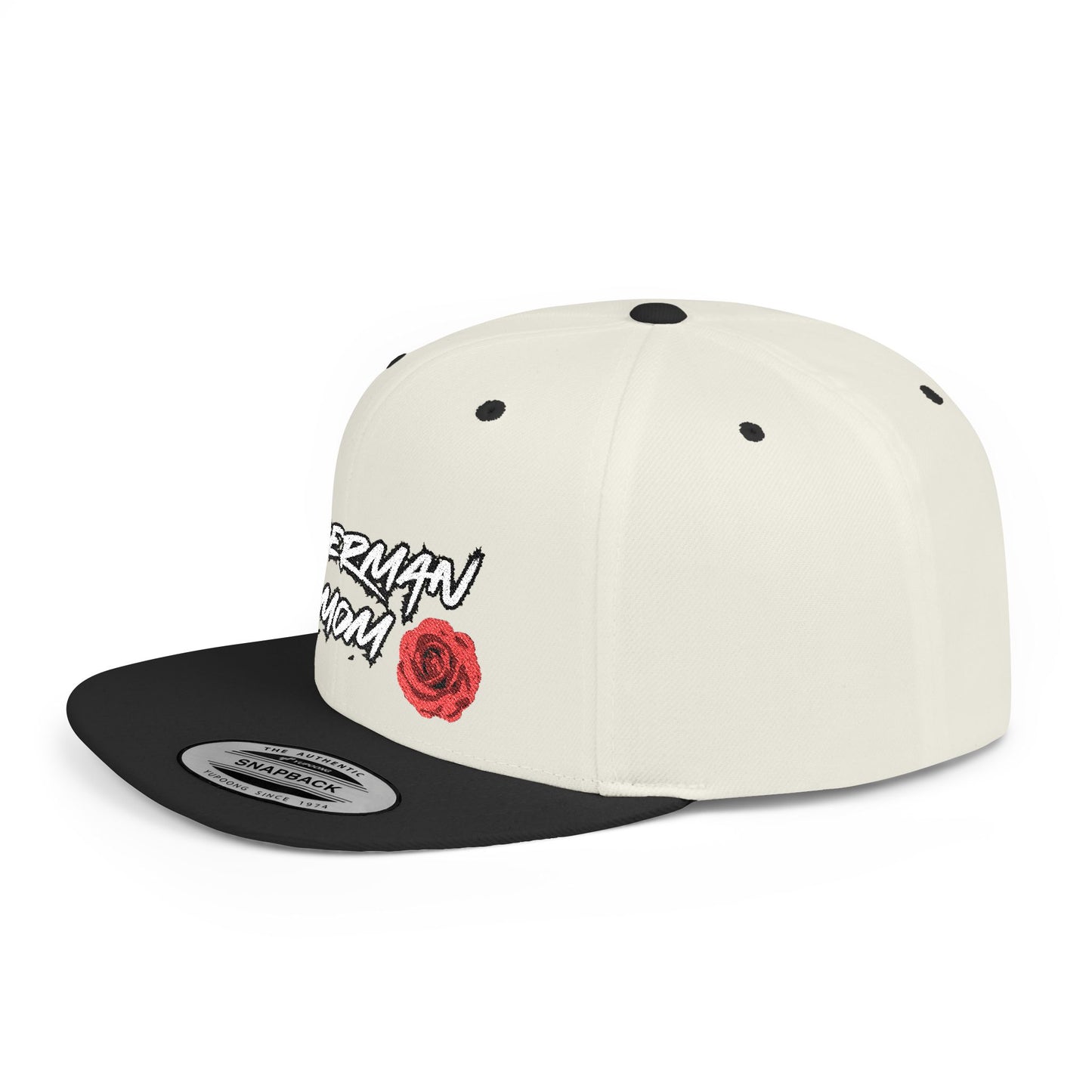 Mom 1 Embroidered Flat Bill Snapback