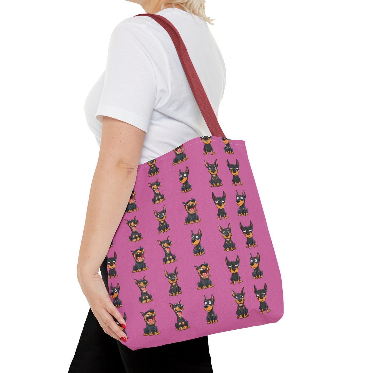Doberman Cartoon Pattern Tote Bag
