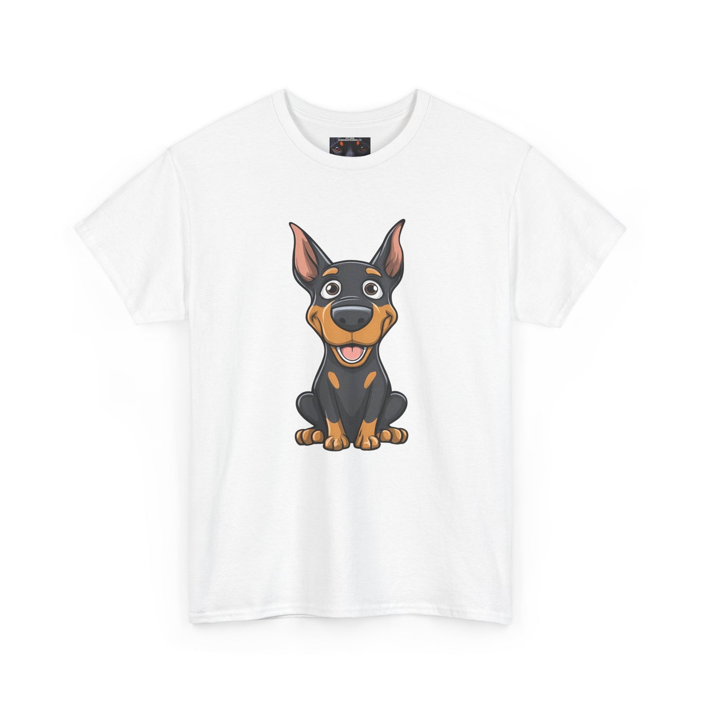 Cartoon Doberman 1 Private Lable Unisex Heavy Cotton Tee
