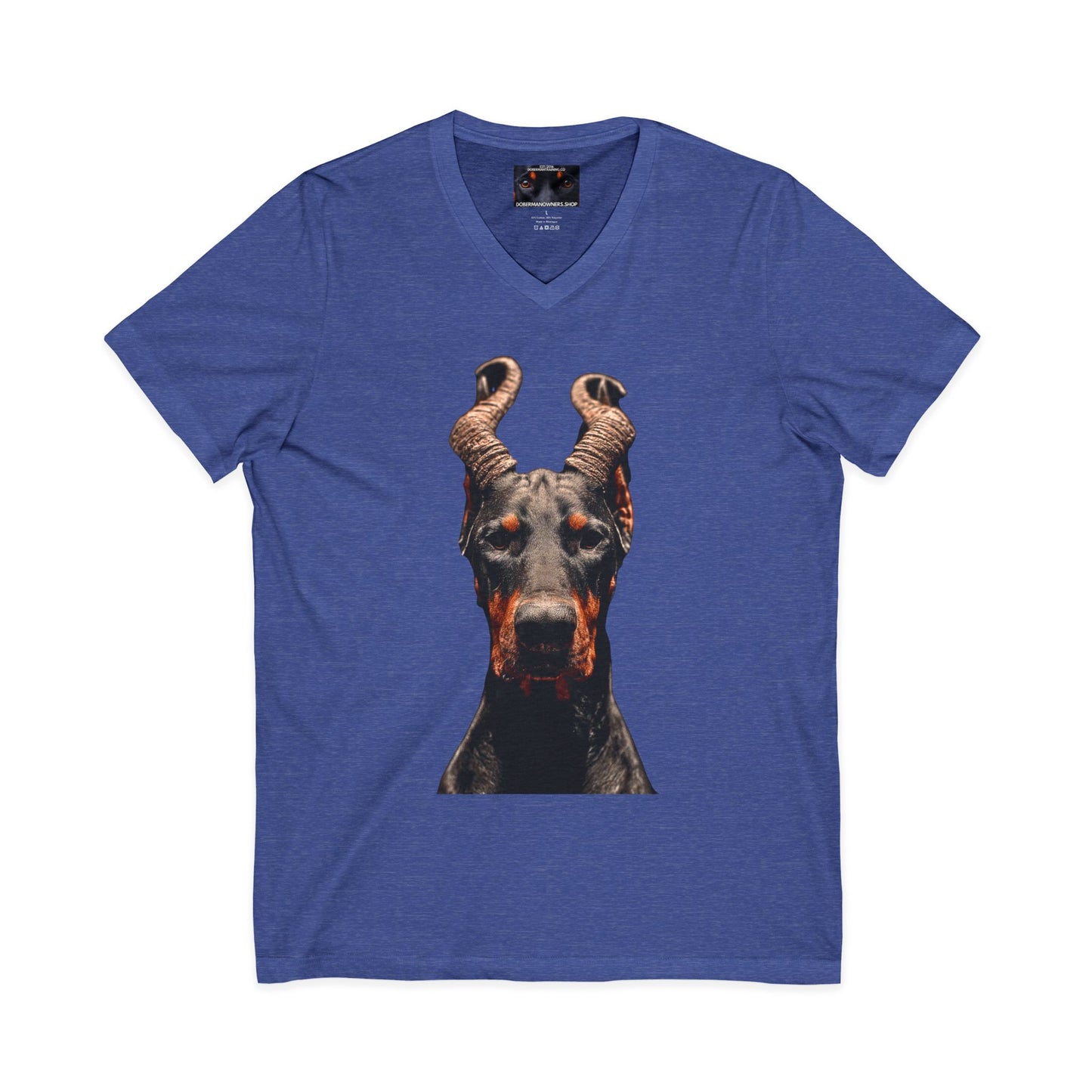Doberman Goat 1 Private Label Unisex Jersey Short Sleeve V-Neck Tee