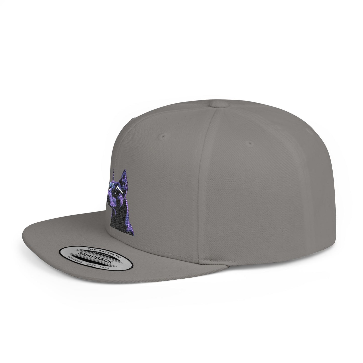 Doberman 4 Embroidered Flat Bill Snapback