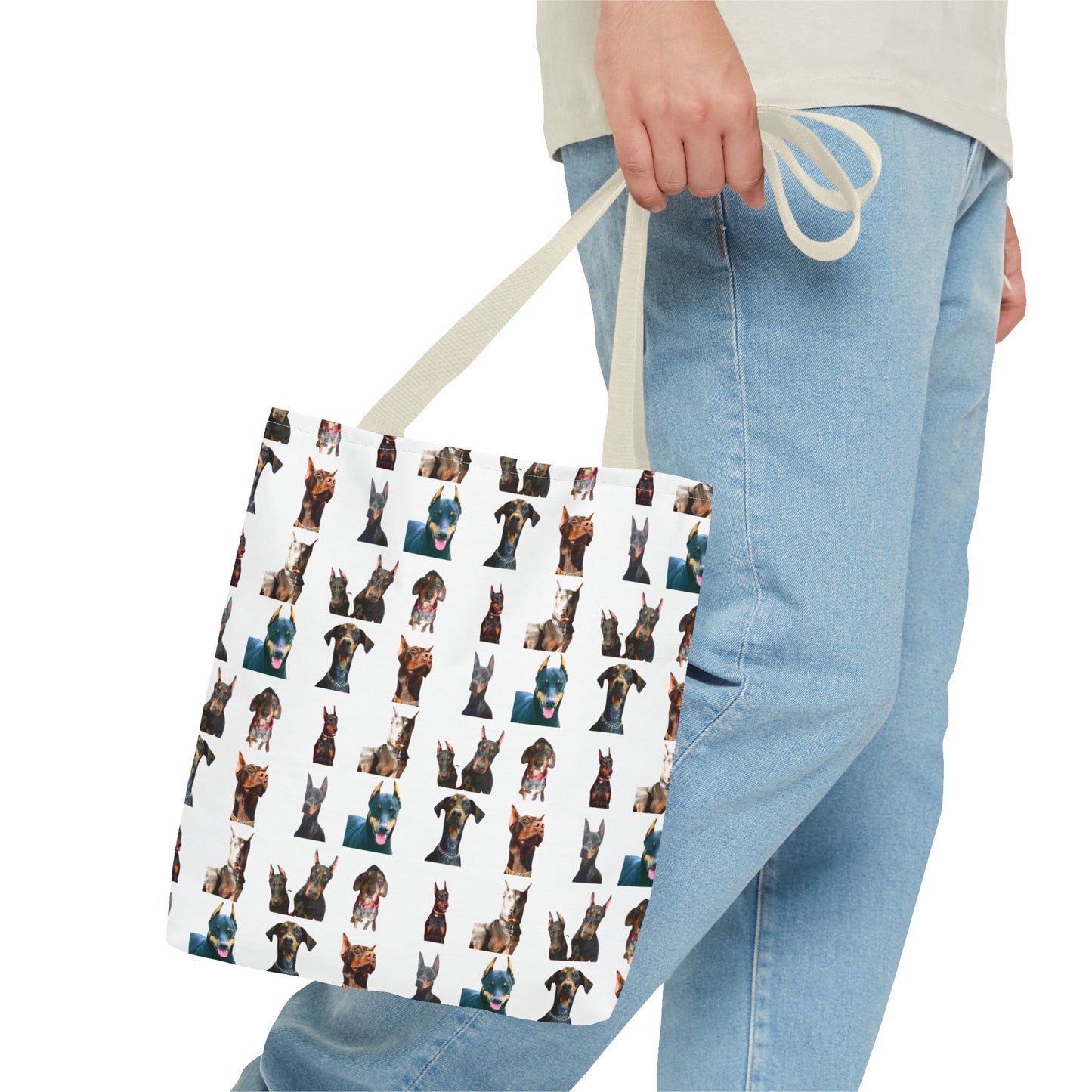 Edition 4 Doberman Model Pattern White Tote Bag