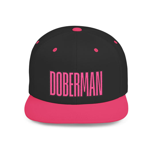 Doberman 6 Embroidered Flat Bill Snapback