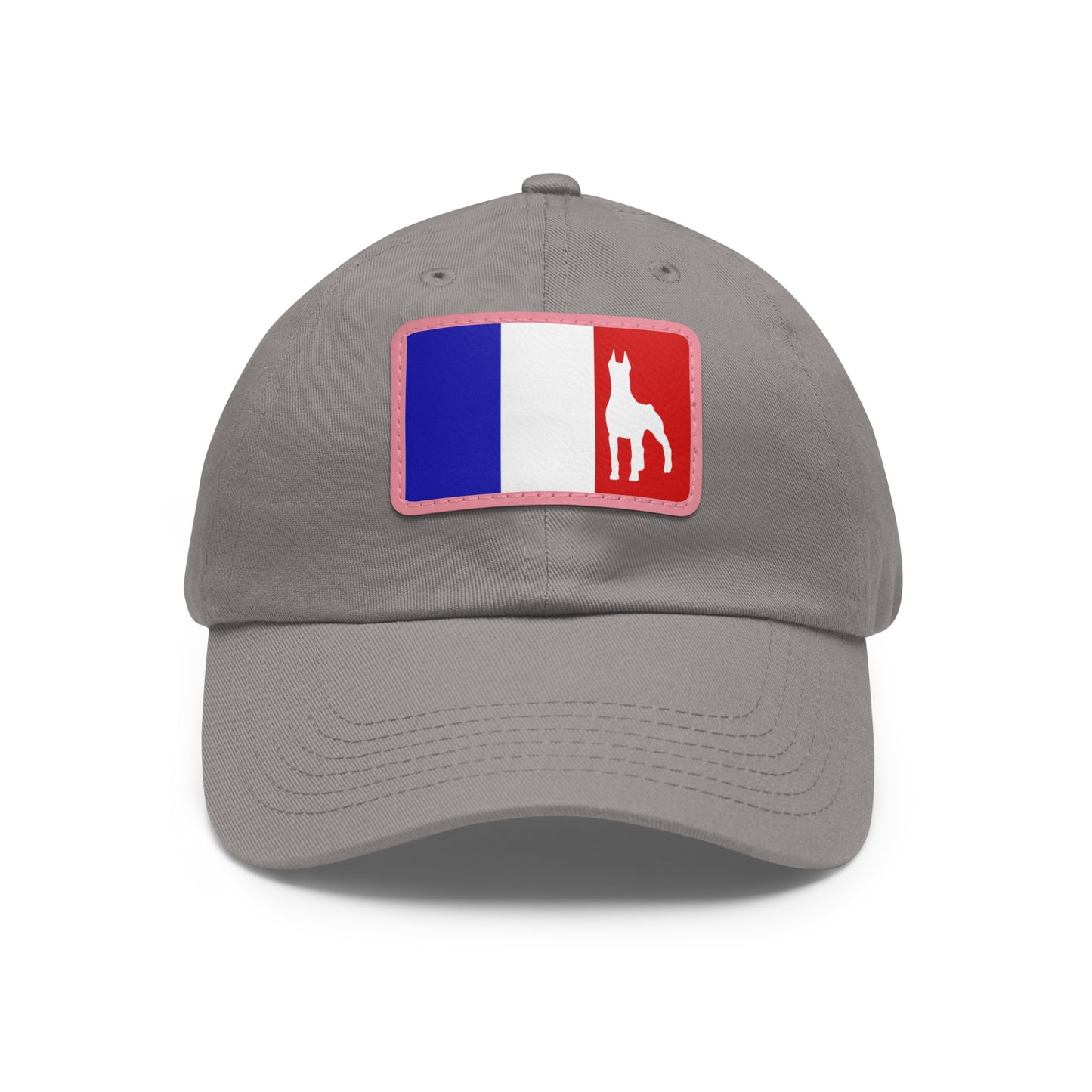 Doberman France Protect 1 Dad Hat with Leather Patch (Rectangle)