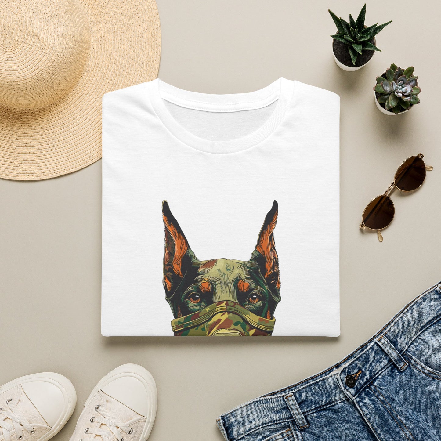 Doberman 4 Portrait T‑Shirt