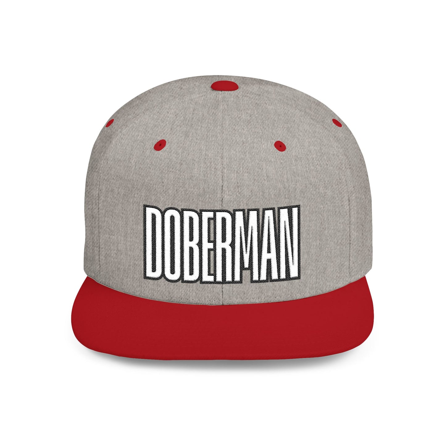 Doberman 4 Embroidered Flat Bill Snapback