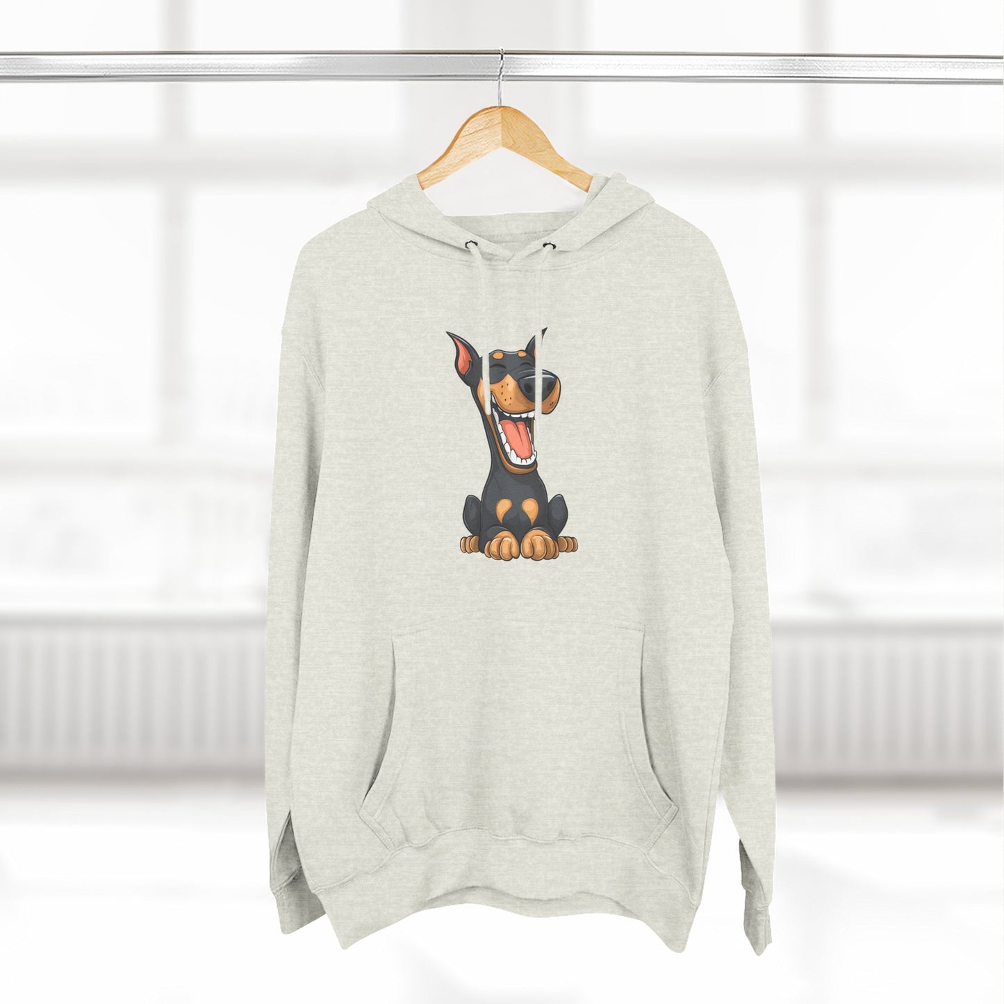 Doberman Cartoon 3 Three-Panel Fleece Hoodie