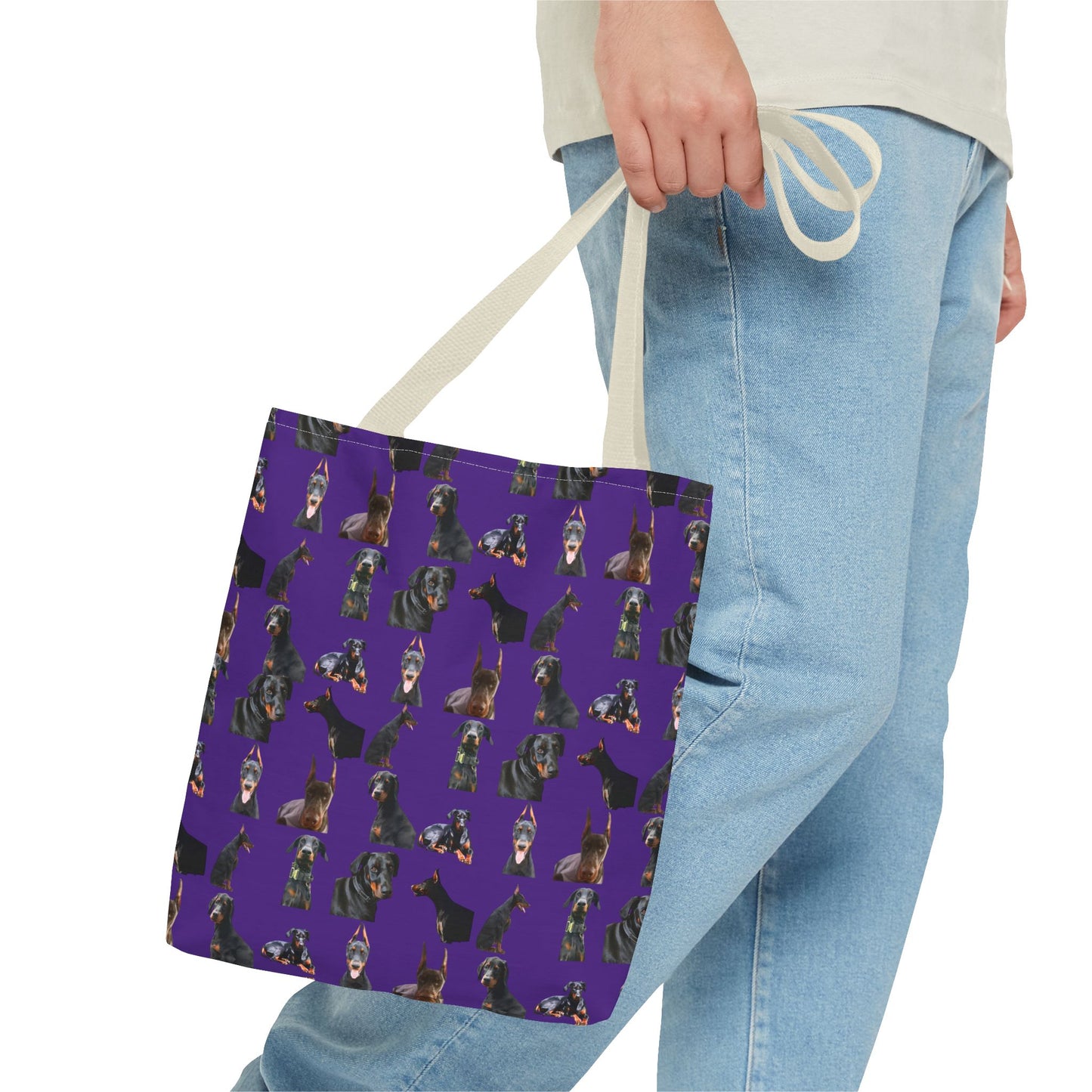 Edition 6 Doberman Model Pattern Purple Tote Bag