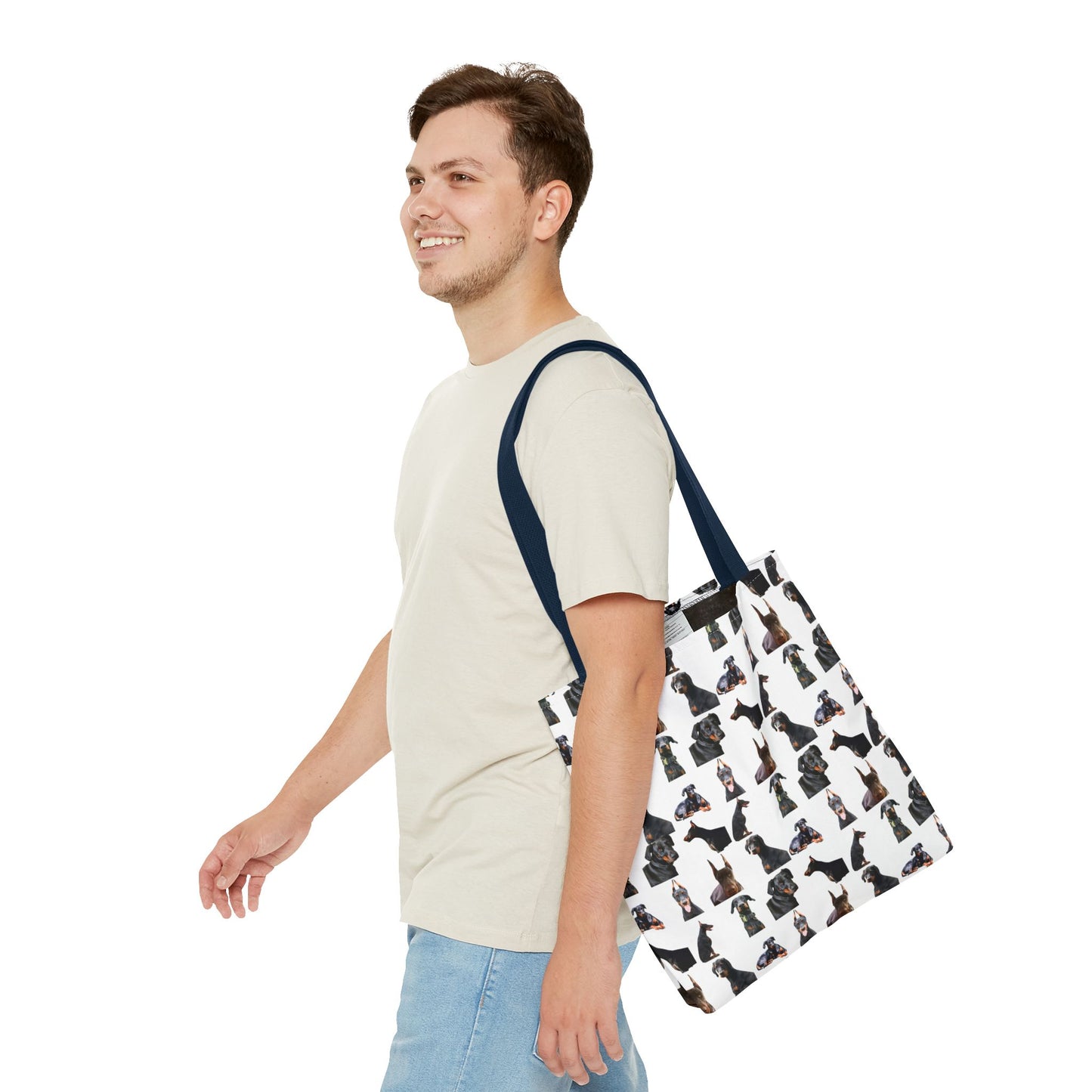 Edition 6 Doberman Model Pattern White Tote Bag