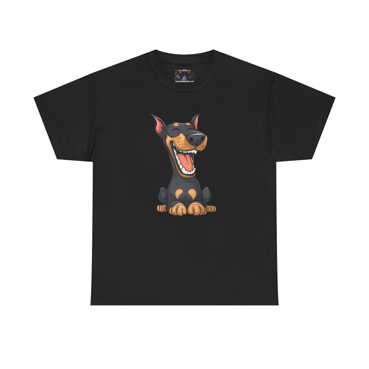 Cartoon Doberman 3 Private Lable Unisex Heavy Cotton Tee