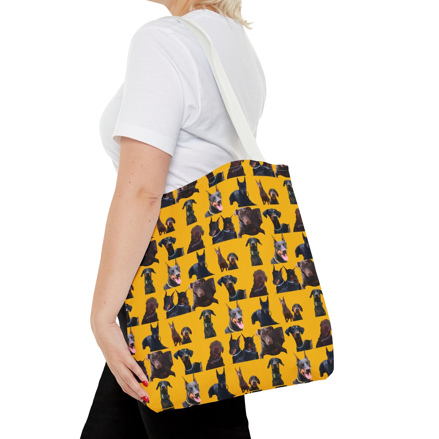 Edition 5 Doberman Model Pattern Yellow Tote Bag