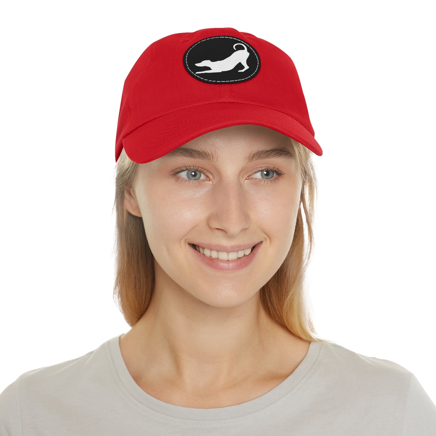 N 2 Dad Hat with Leather Patch (Round)
