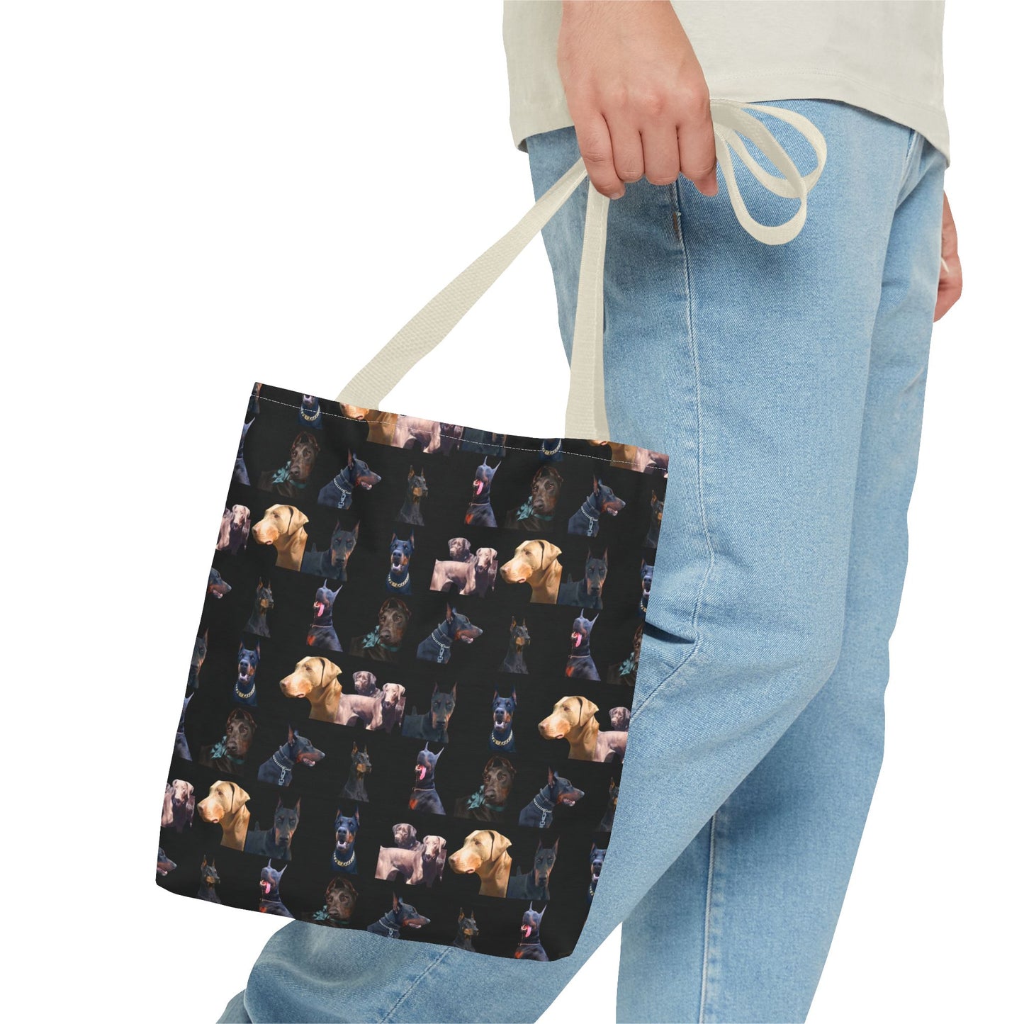 Edition 8 Doberman Model Pattern Black Tote Bag