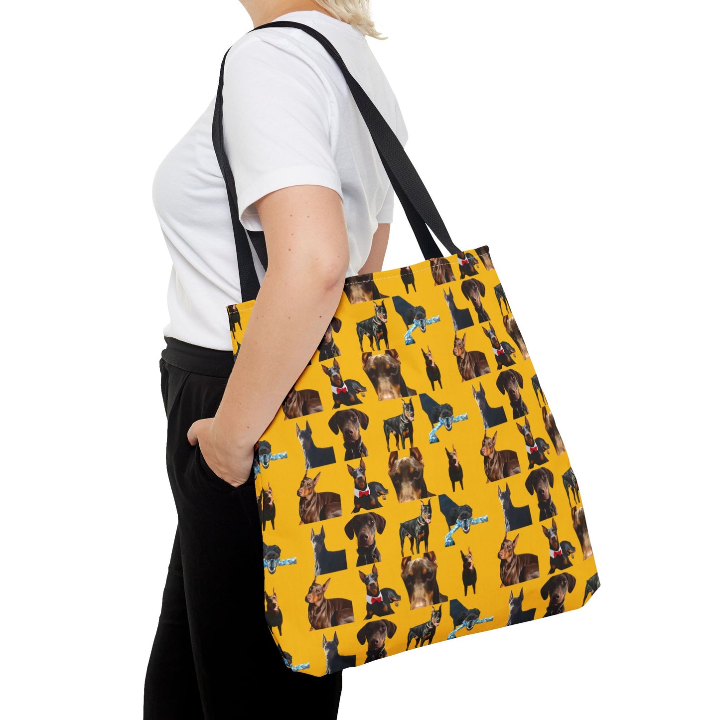 Edition 1 Doberman Model Pattern Yellow Tote Bag
