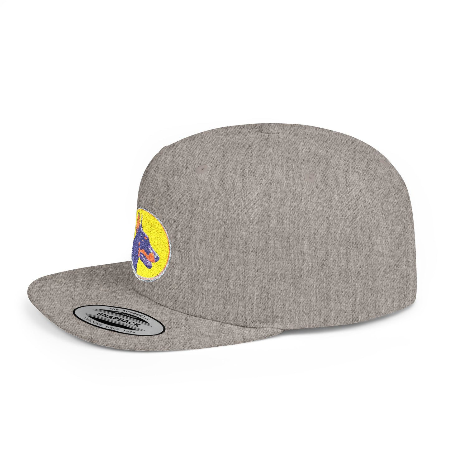 Doberman 3 Embroidered Flat Bill Snapback