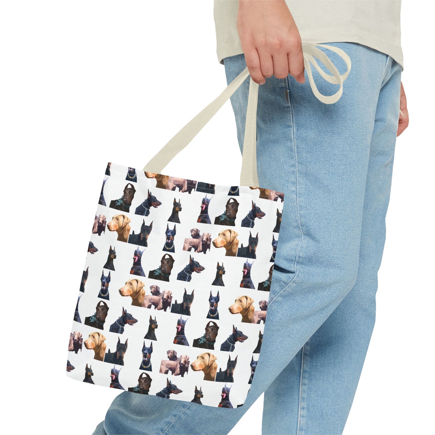 Edition 8 Doberman Model Pattern White Tote Bag
