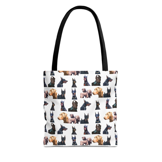 Edition 8 Doberman Model Pattern White Tote Bag