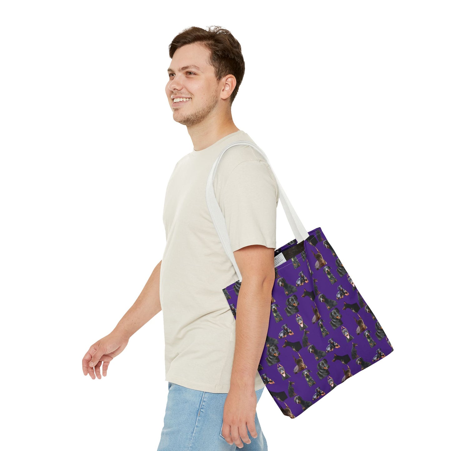 Edition 6 Doberman Model Pattern Purple Tote Bag
