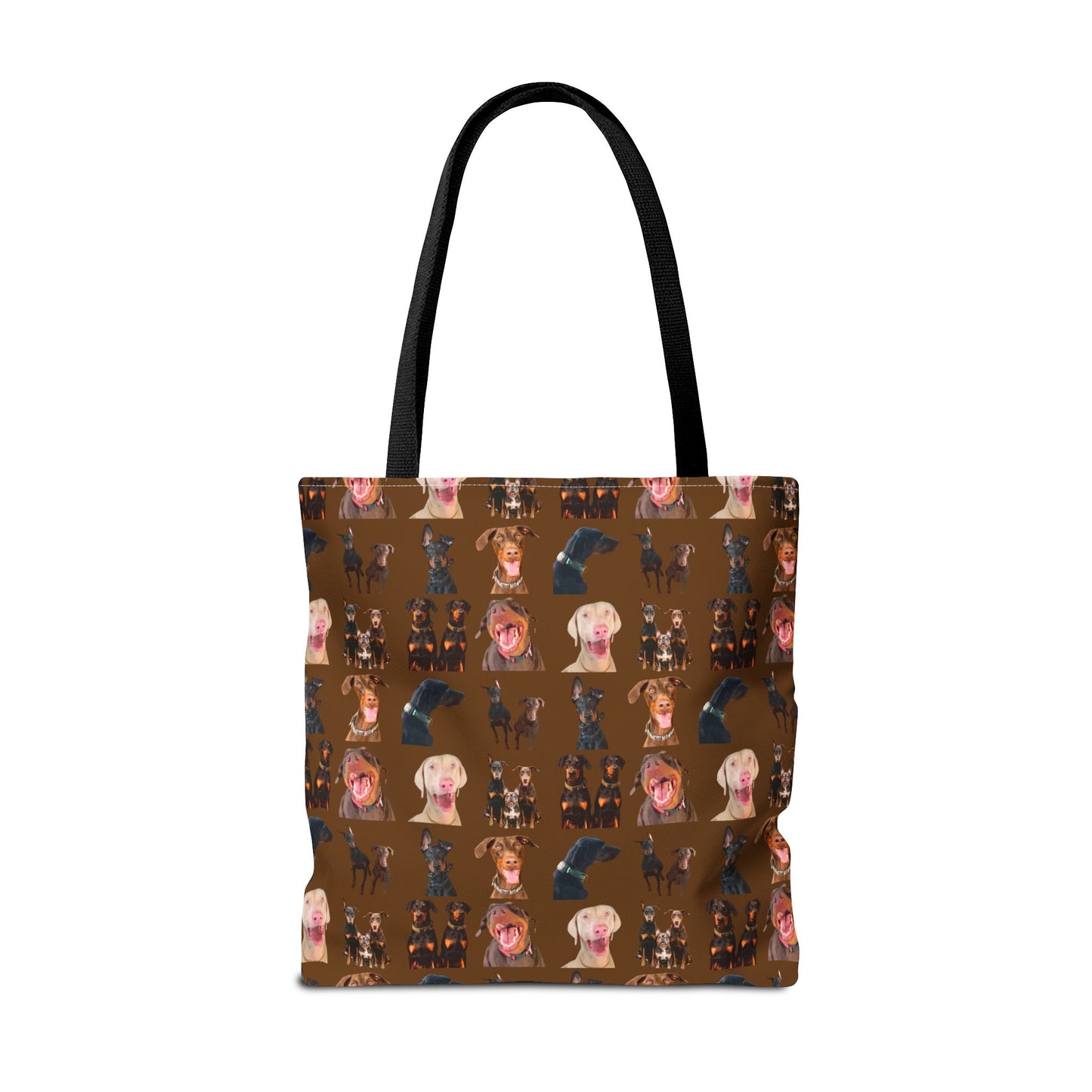 Edition 9 Doberman Model Pattern Brown Tote Bag