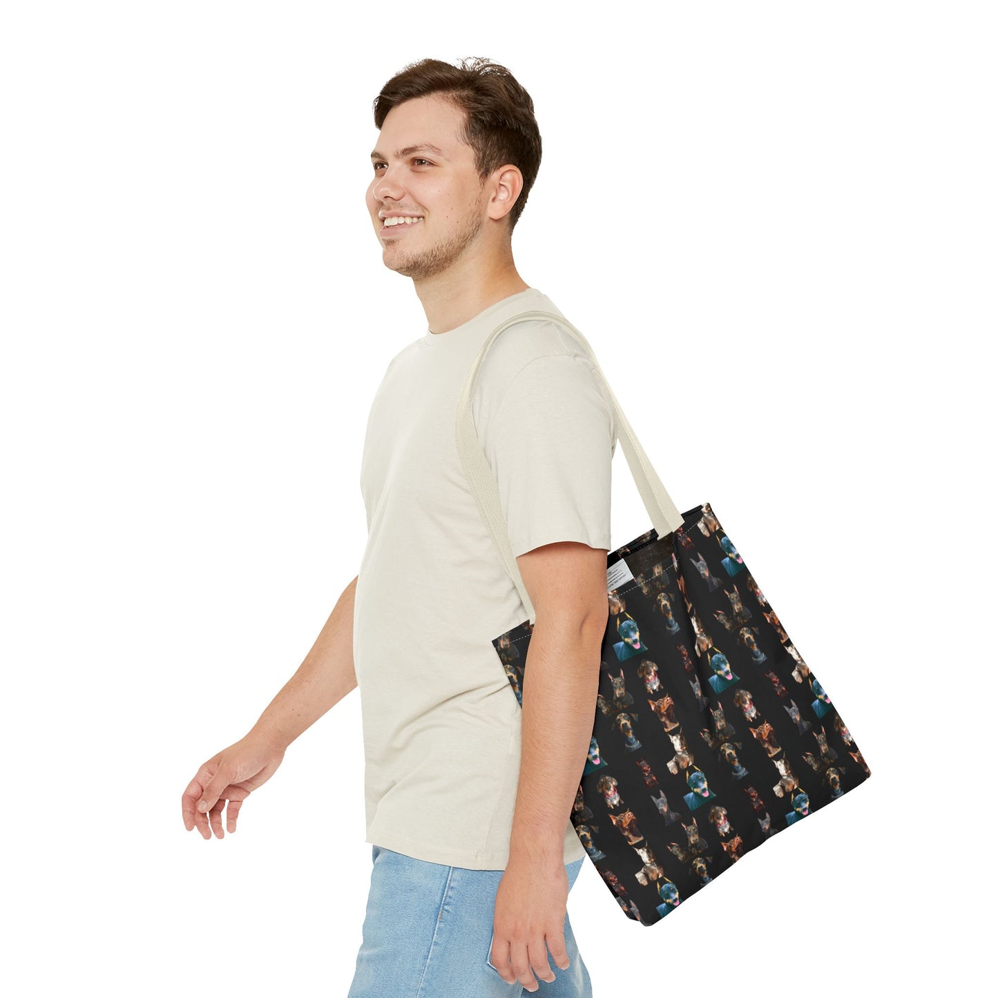 Edition 4 Doberman Model Pattern Black Tote Bag