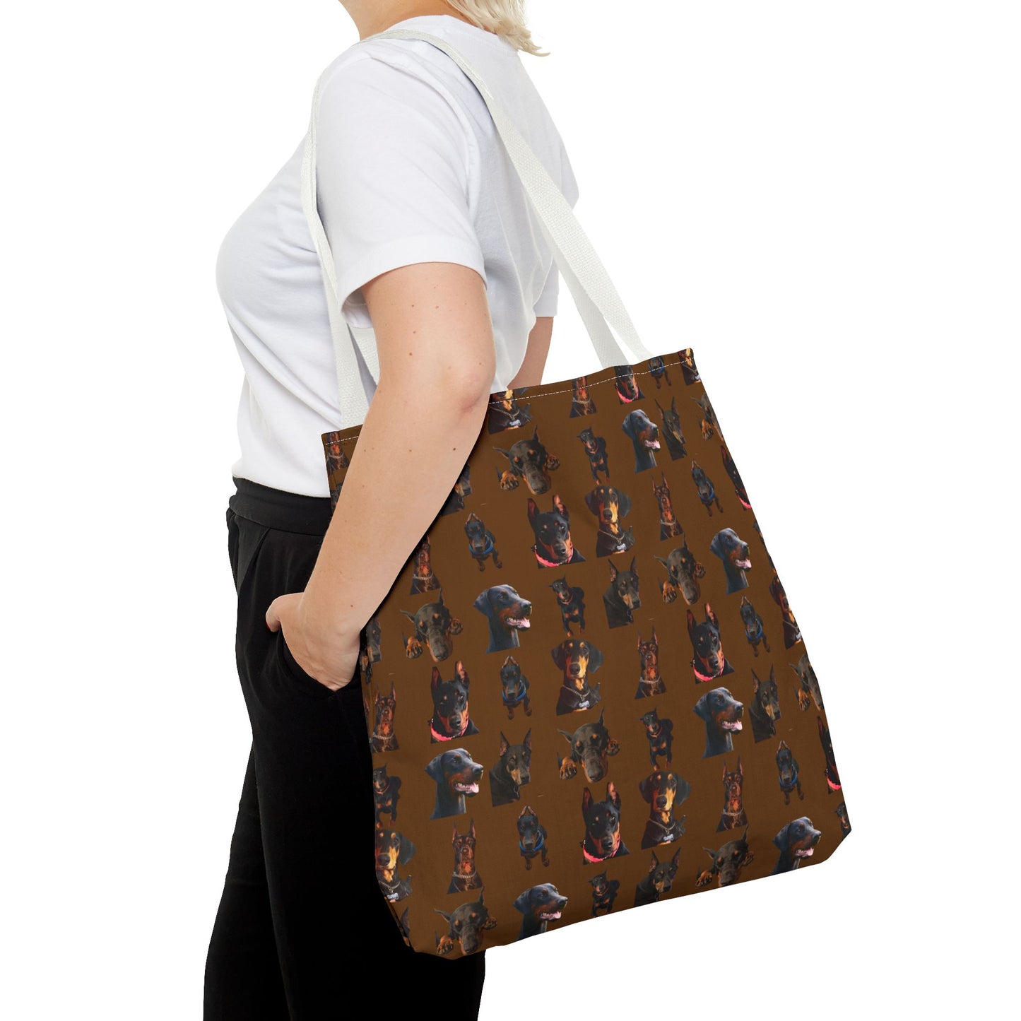 Edition 2 Doberman Model Pattern Brown Tote Bag