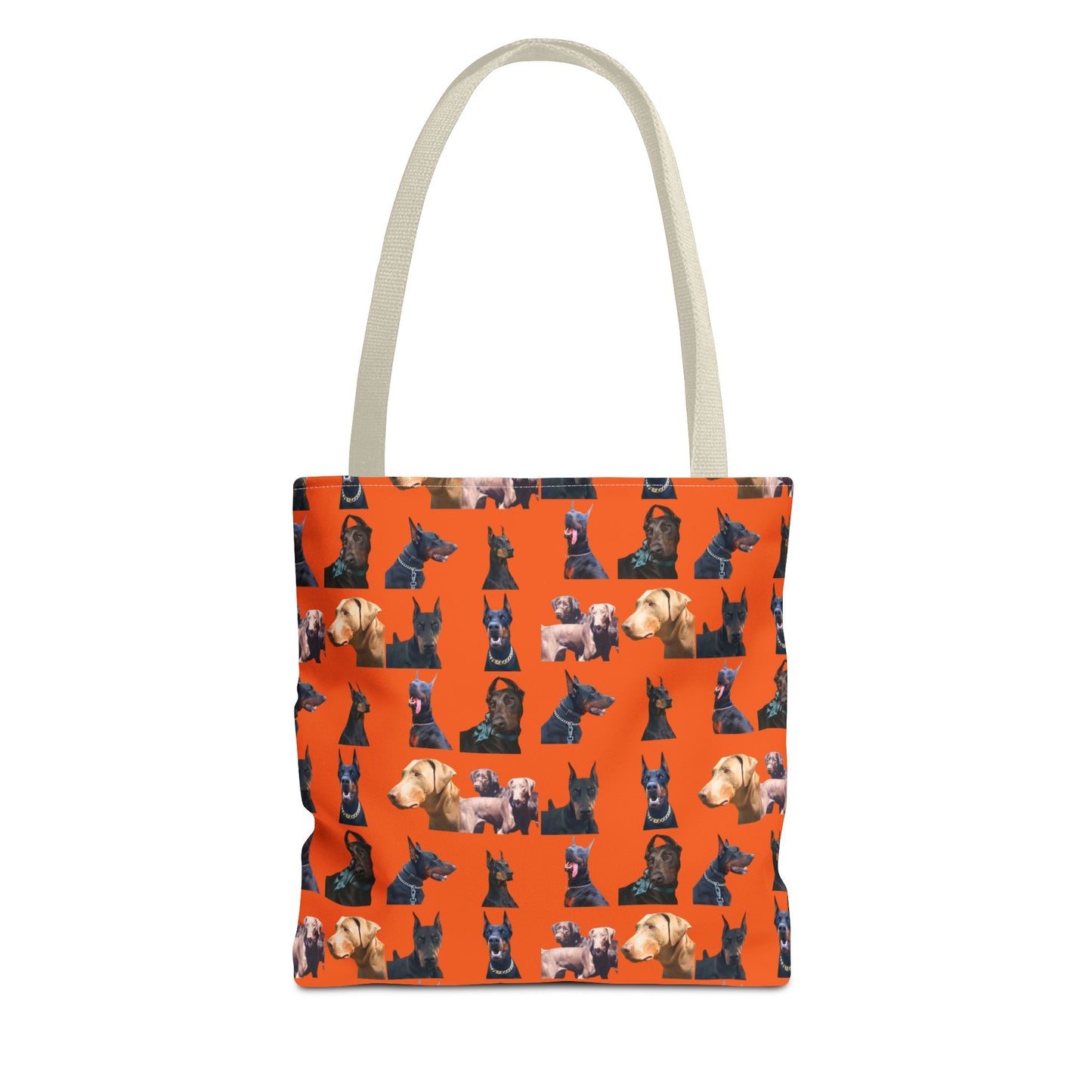 Edition 8 Doberman Model Pattern Orange Tote Bag
