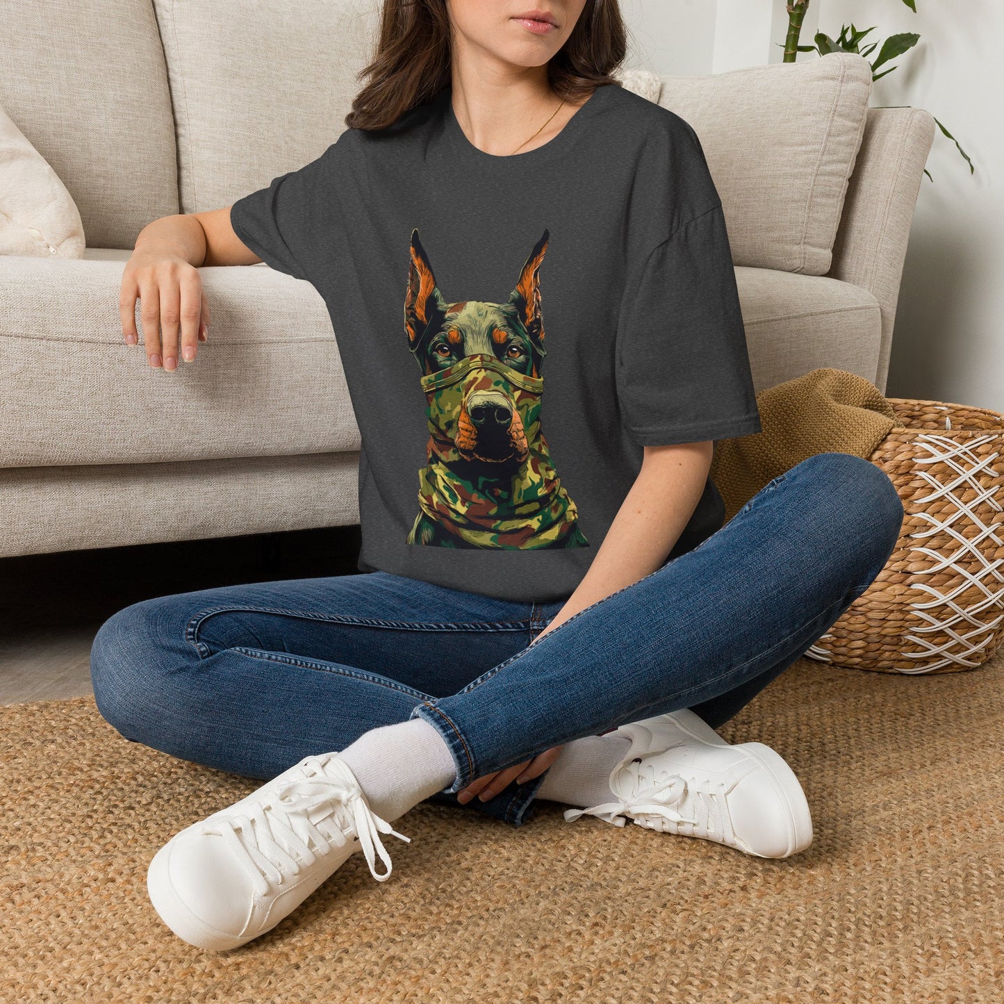 Doberman 4 Portrait T‑Shirt