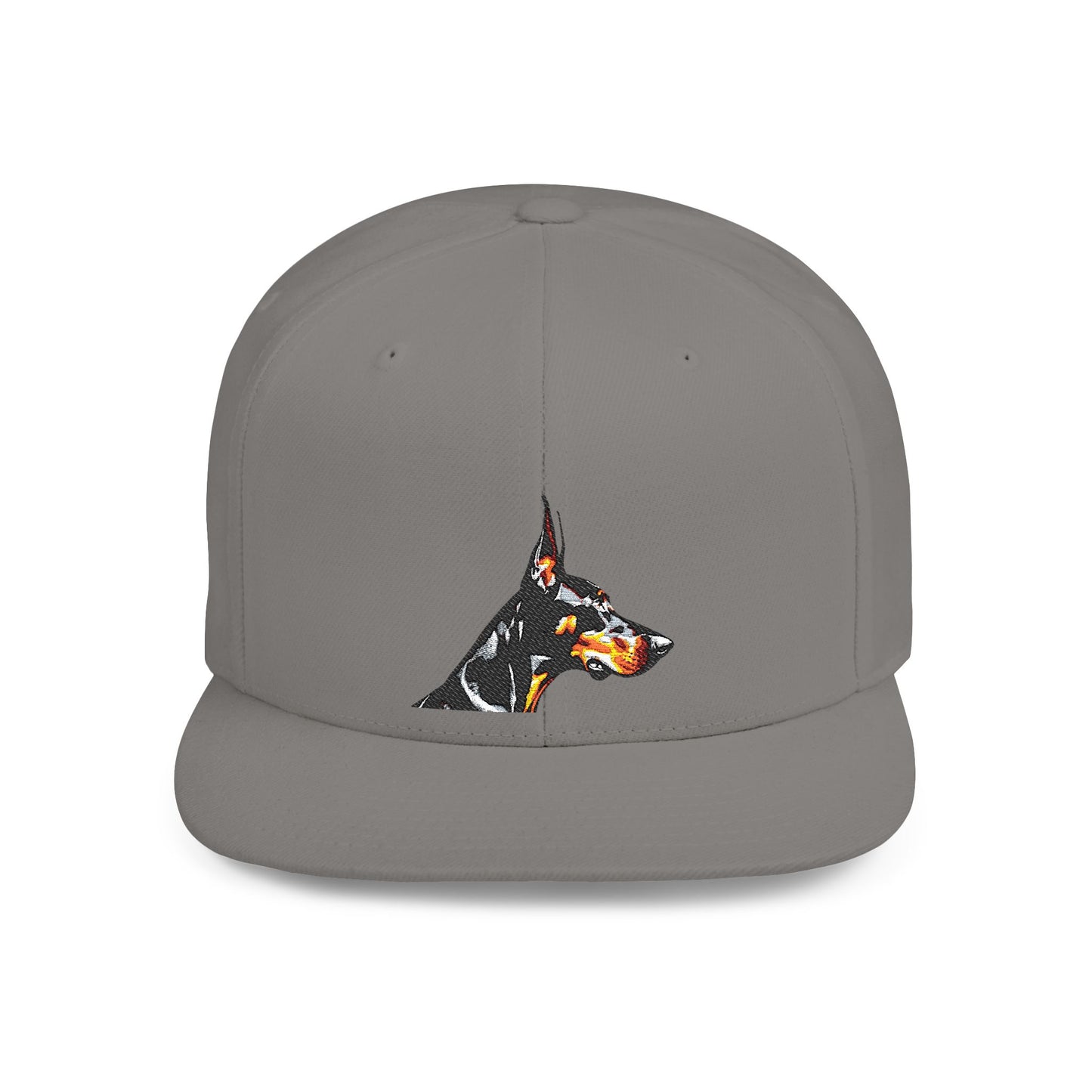 Doberman 5 Embroidered Flat Bill Snapback