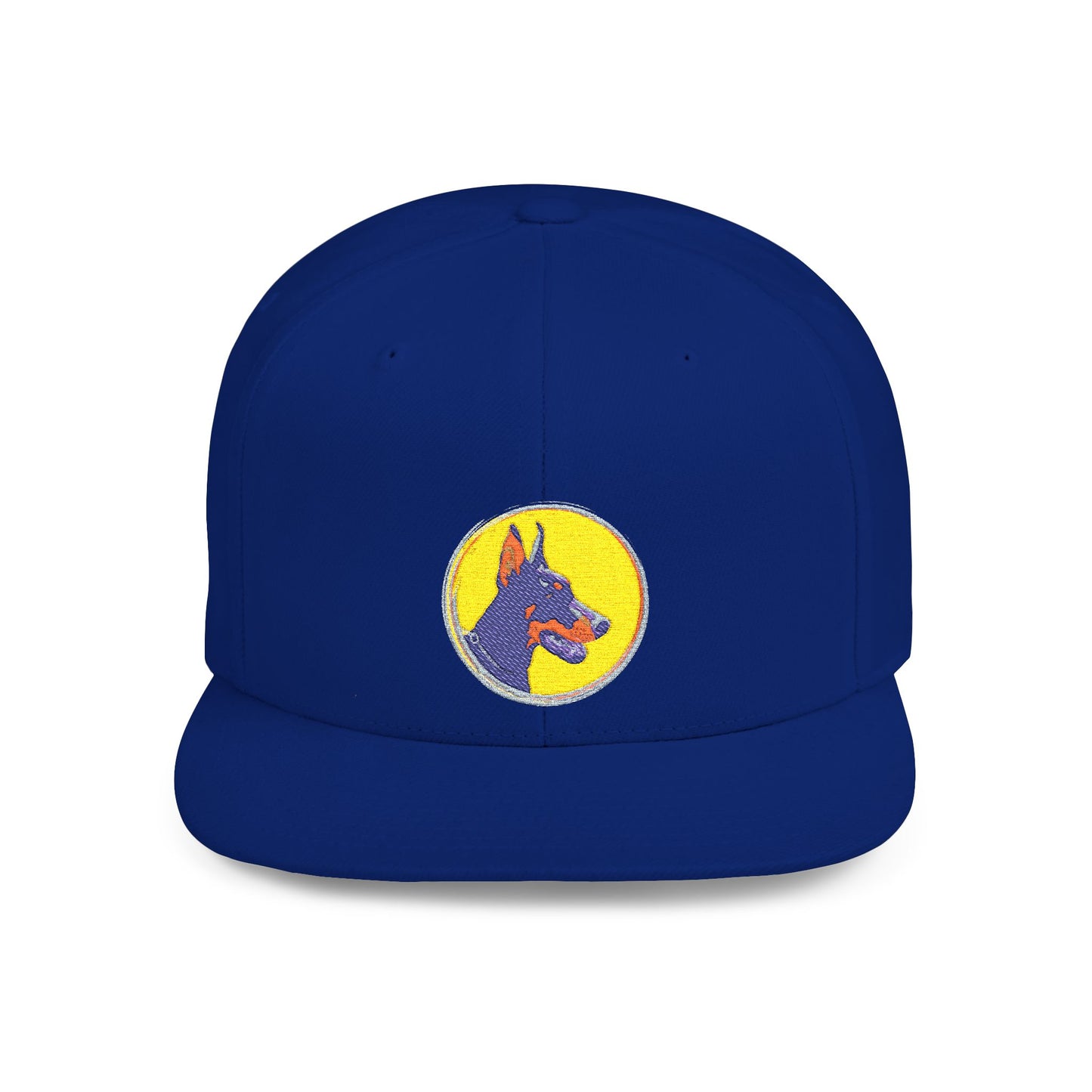 Doberman 3 Embroidered Flat Bill Snapback