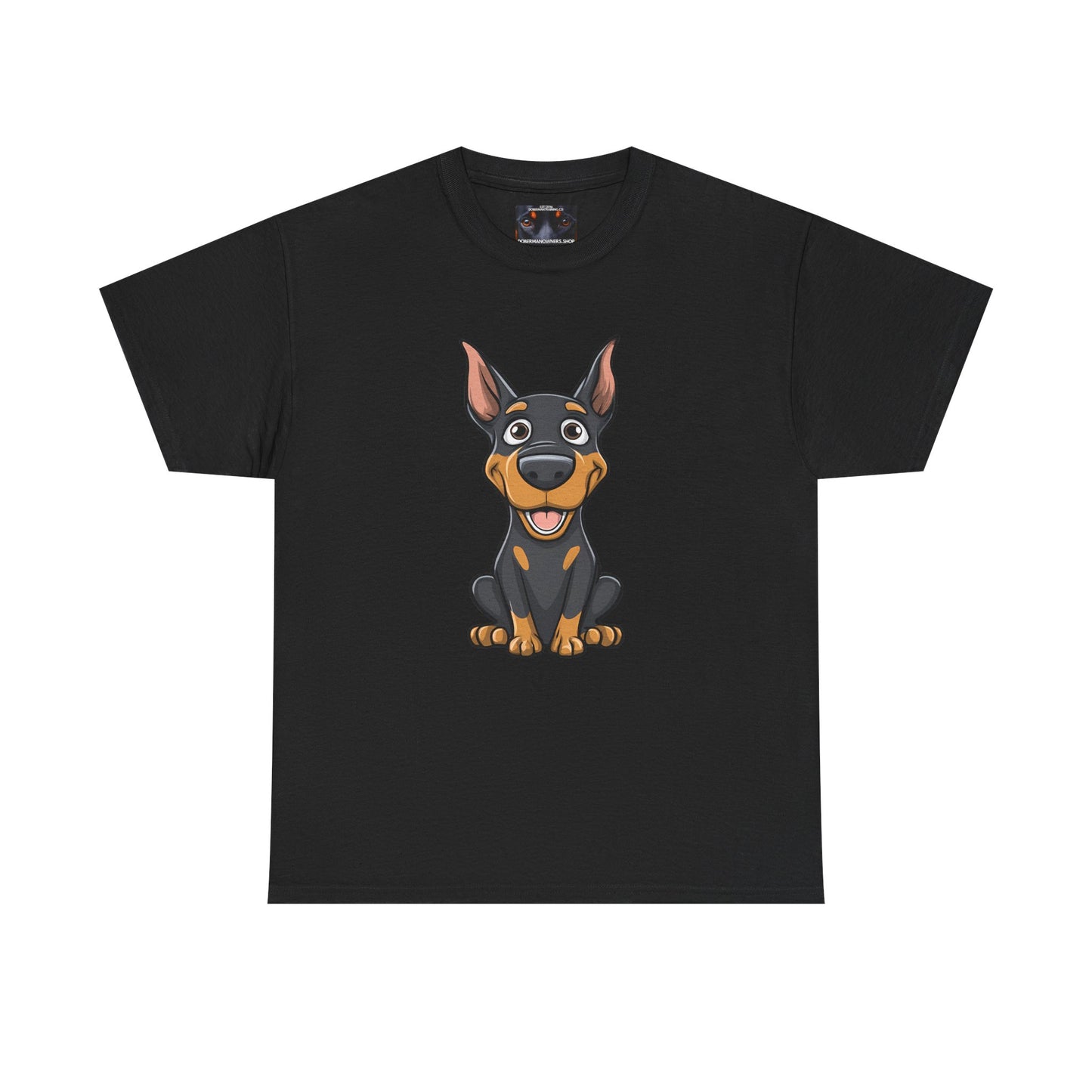Cartoon Doberman 1 Private Lable Unisex Heavy Cotton Tee