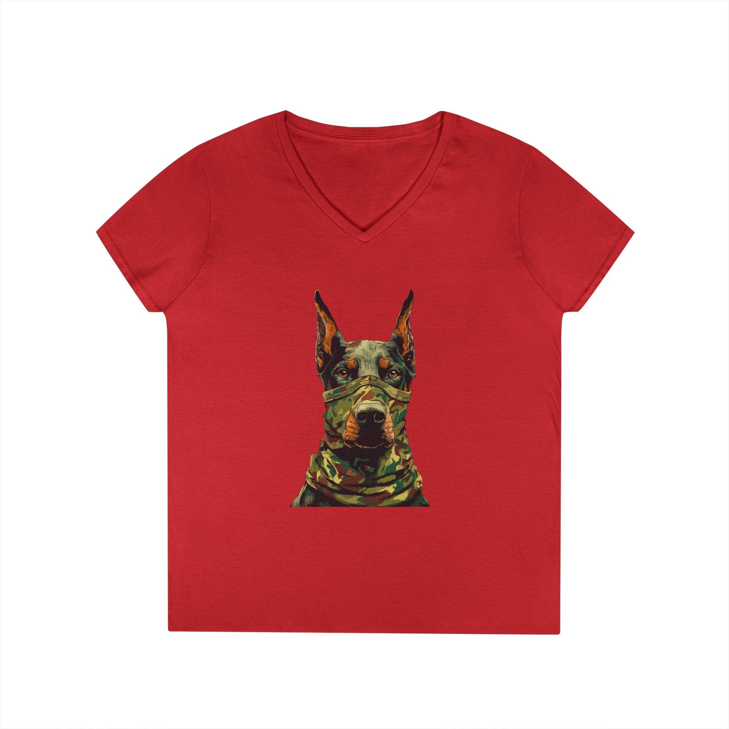 Doberman 4 V-Neck Tee Shirt for Women