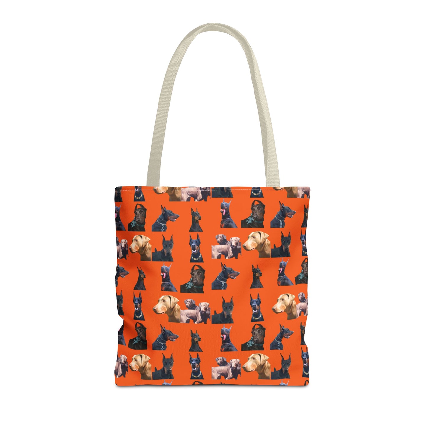 Edition 8 Doberman Model Pattern Orange Tote Bag