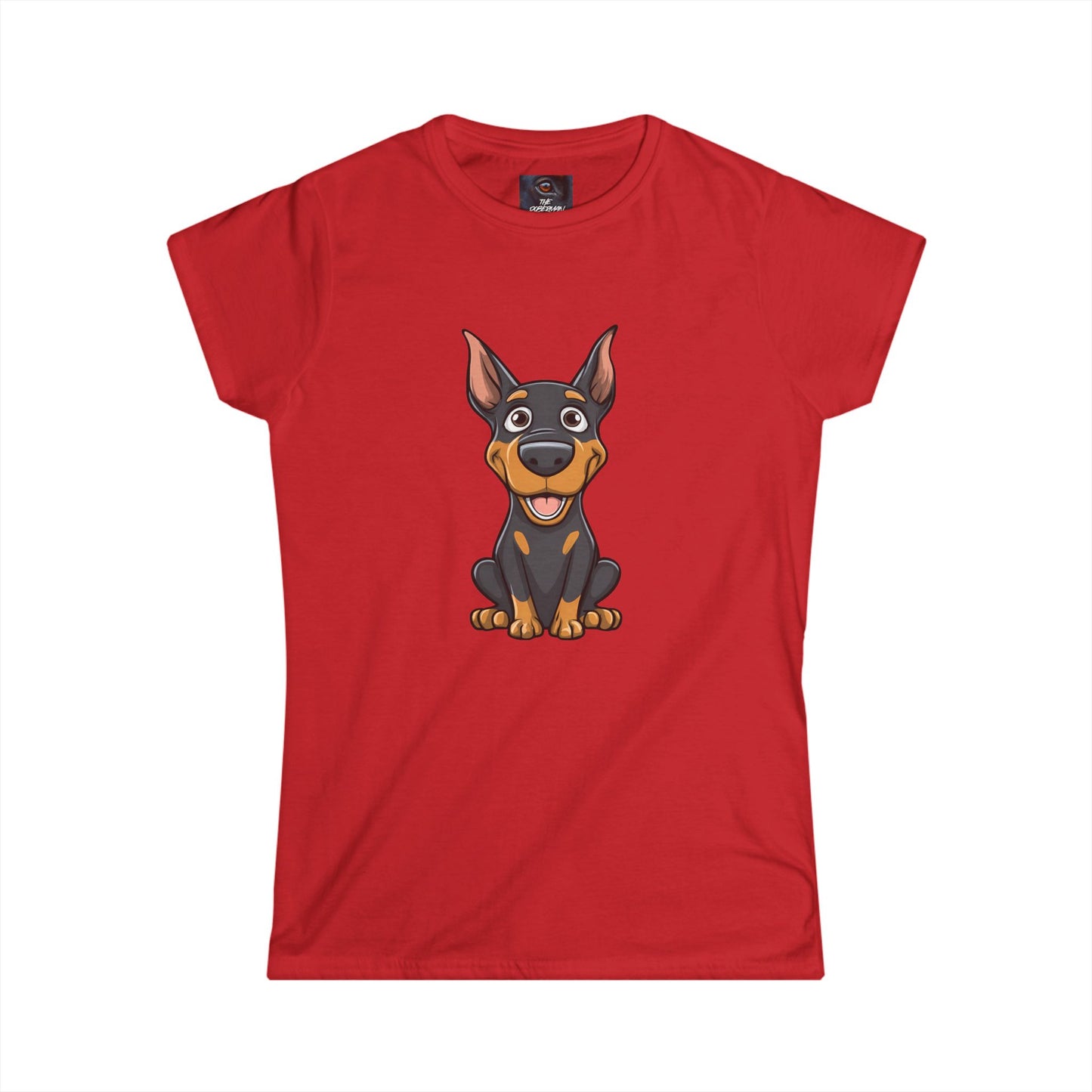 Cartoon Doberman 1 Women's Softstyle Tee