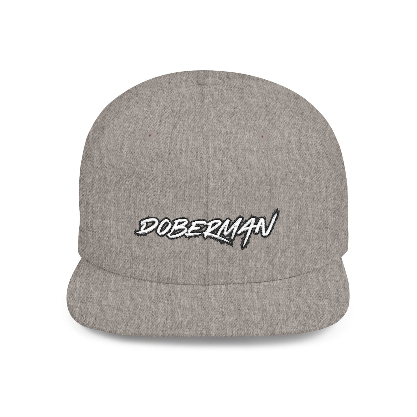 Doberman 3 Embroidered Flat Bill Snapback