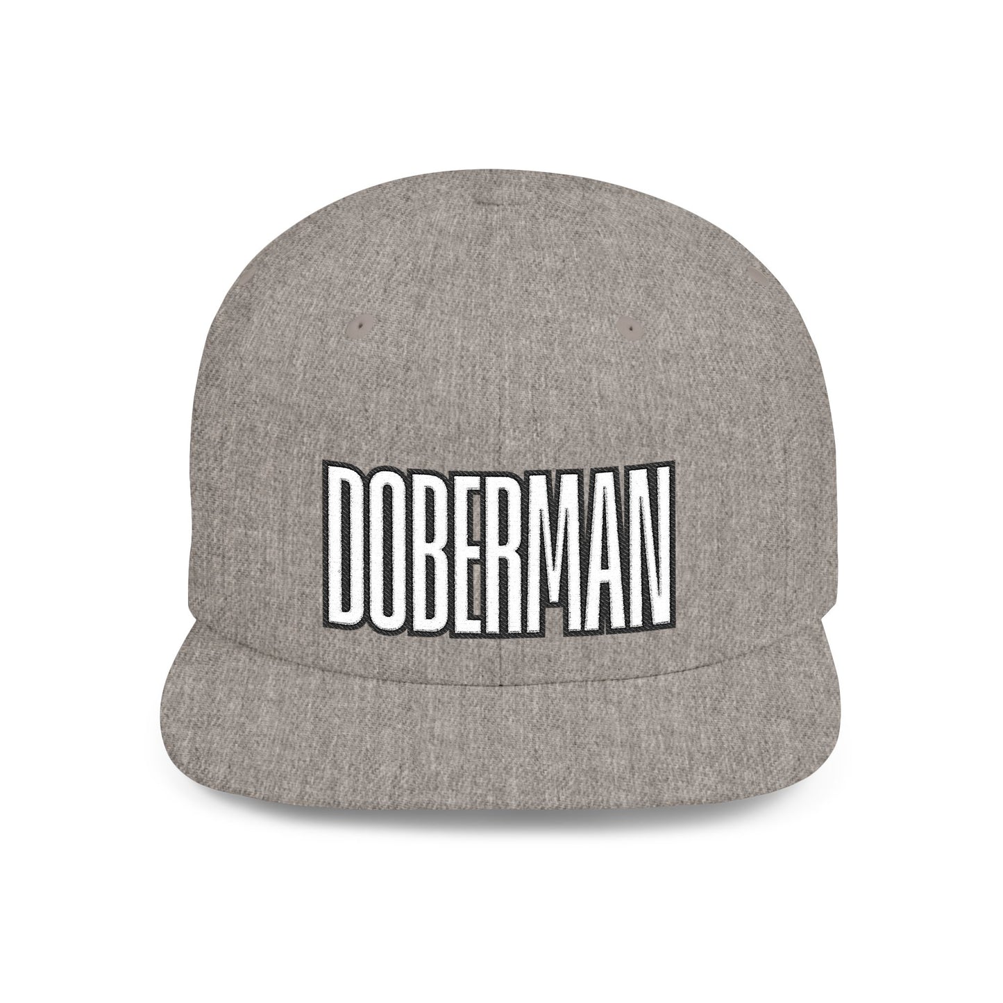 Doberman 4 Embroidered Flat Bill Snapback