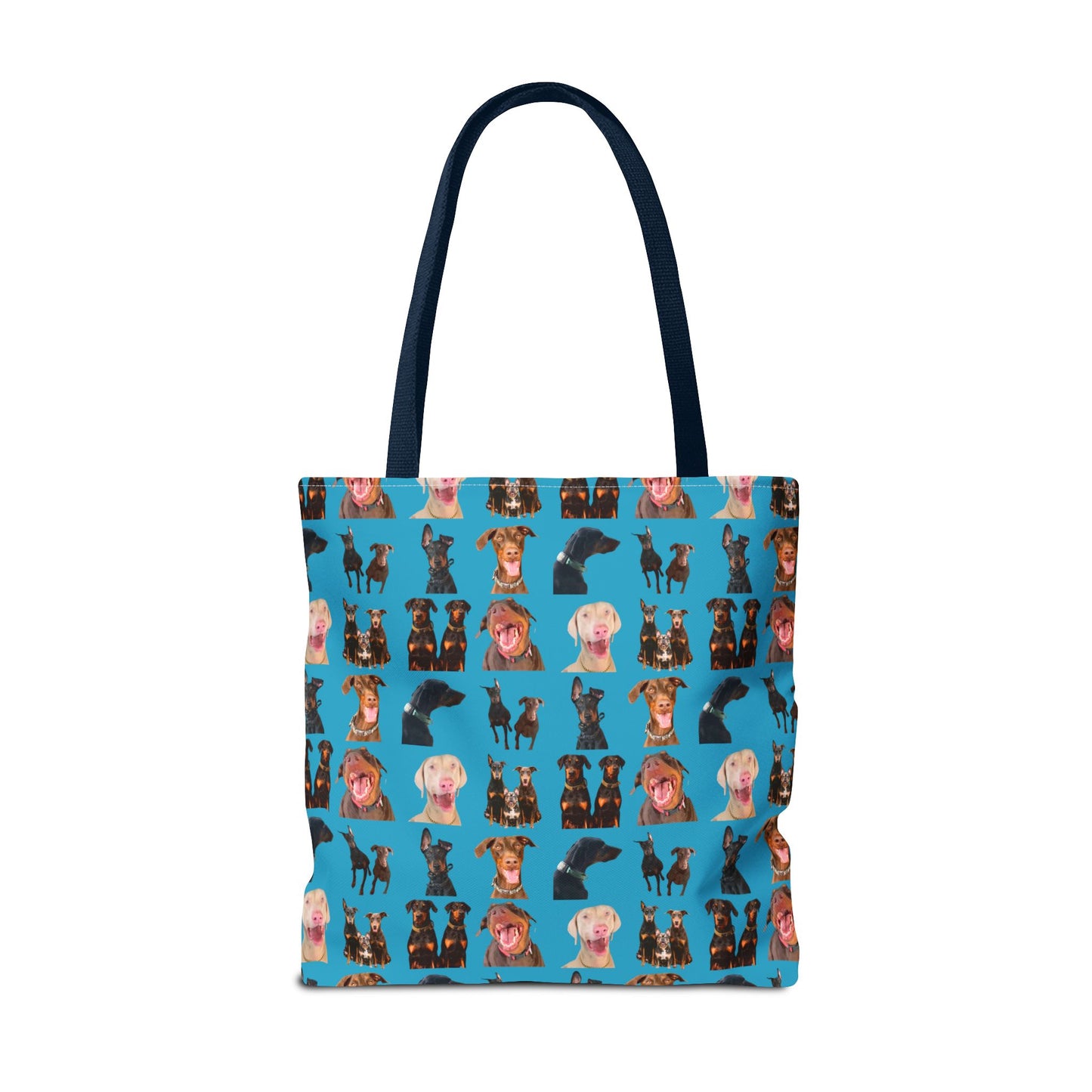 Edition 9 Doberman Model Pattern Turquoise Tote Bag