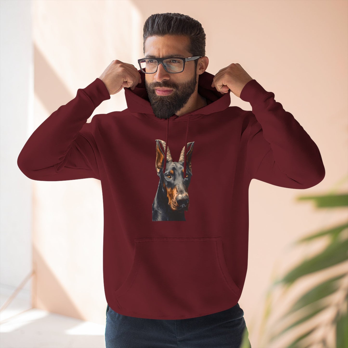 Doberman Goat 2 Fleece Hoodie