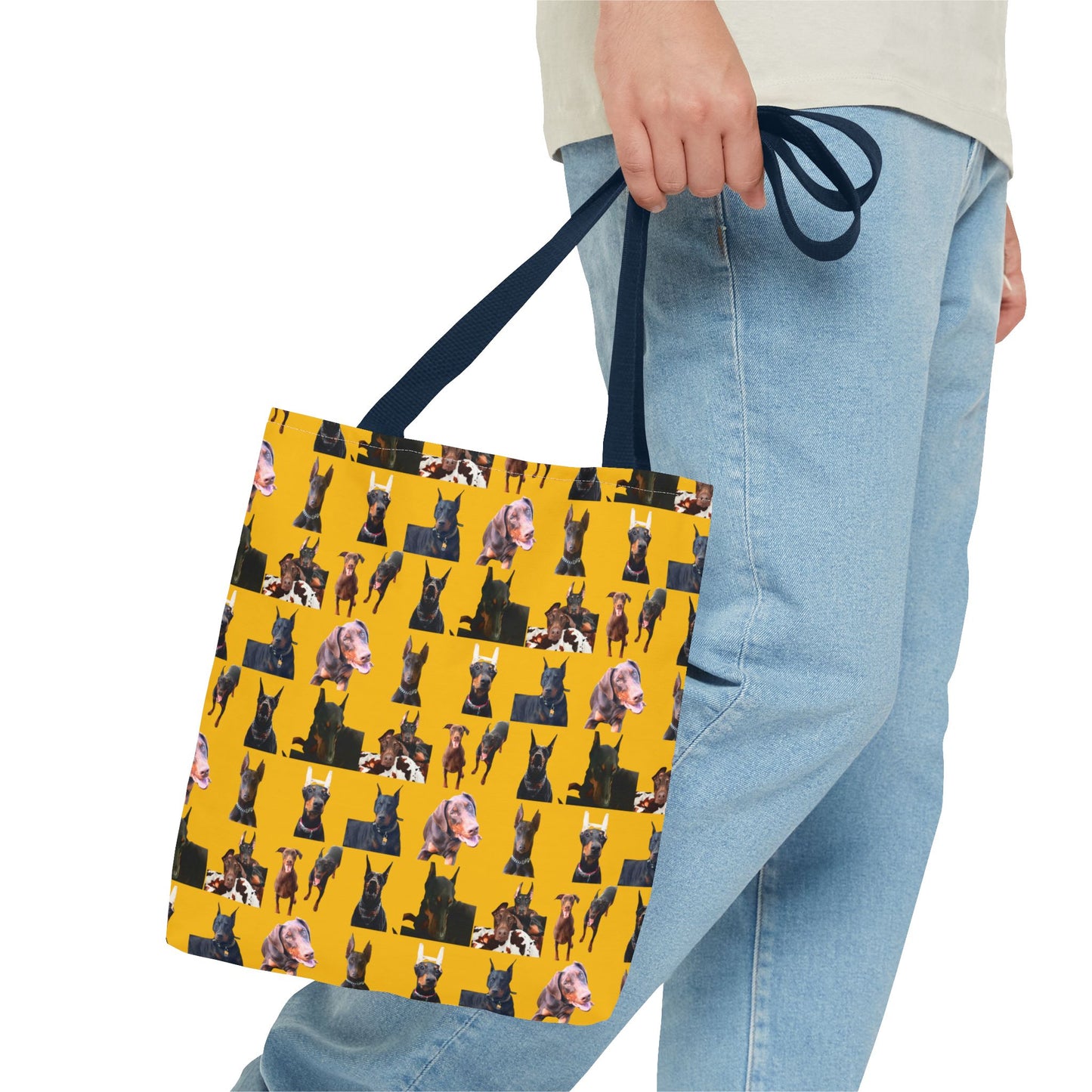 Edition 10 Doberman Model Pattern Yellow Tote Bag