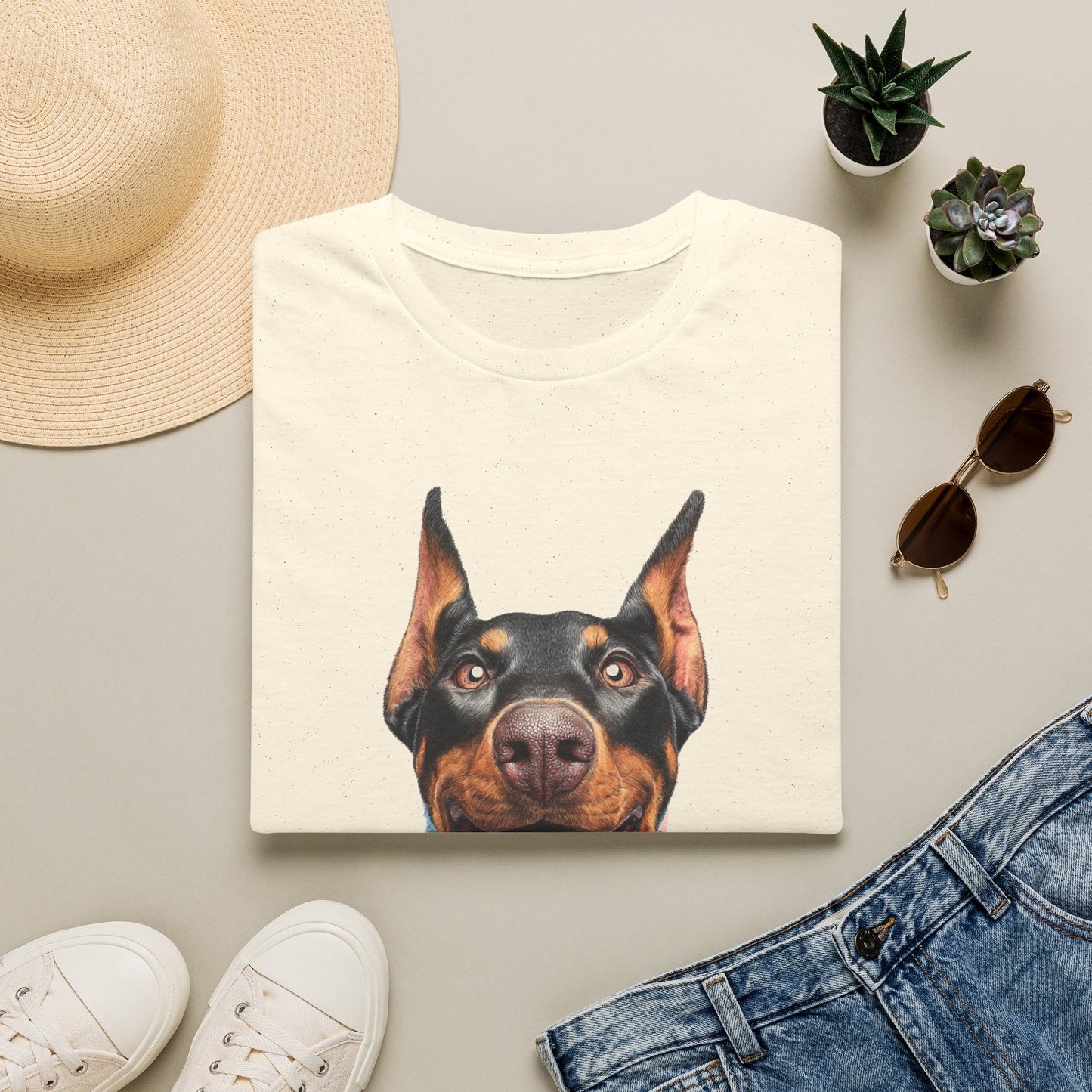 Doberman 1 Portrait T‑Shirt