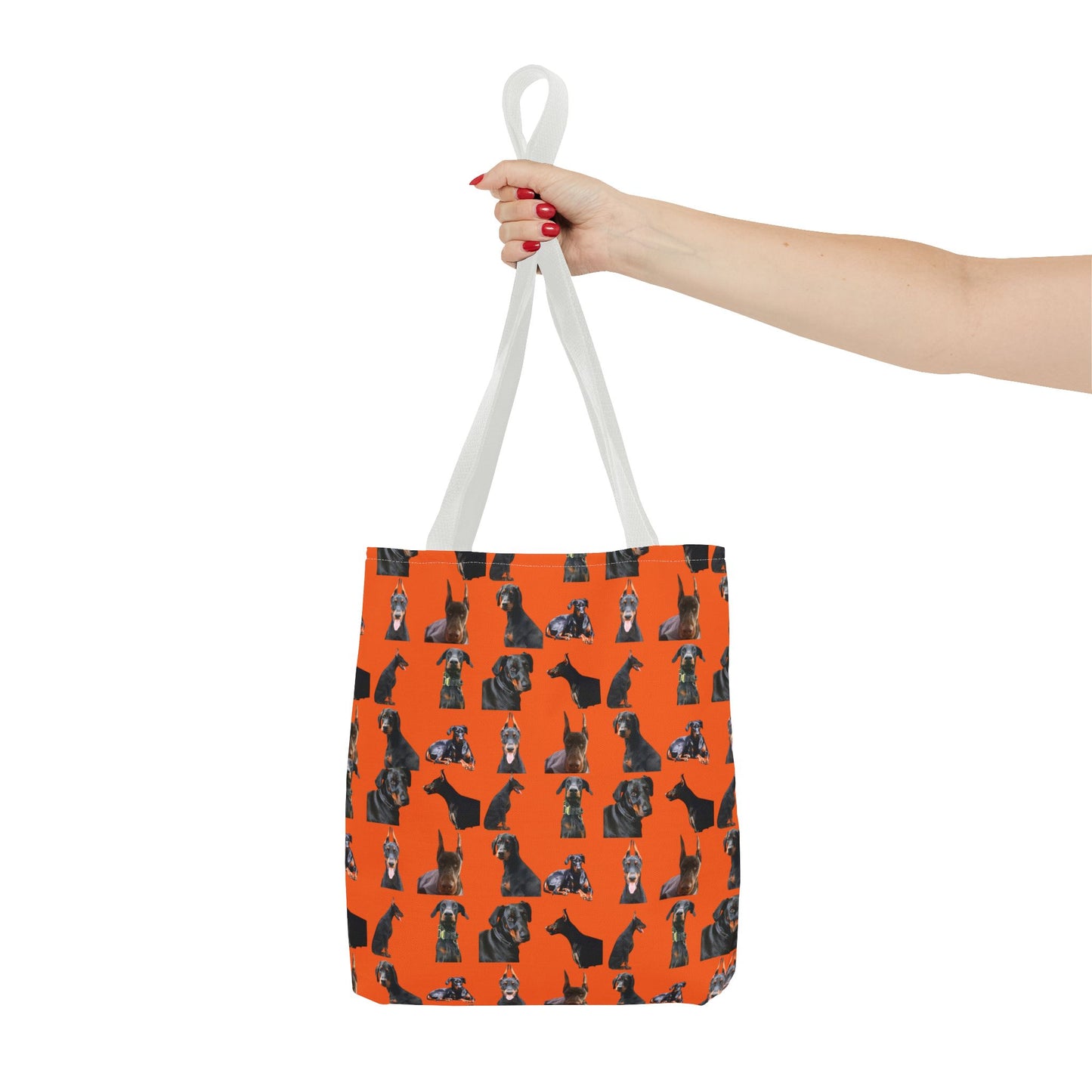 Edition 6 Doberman Model Pattern Orange Tote Bag