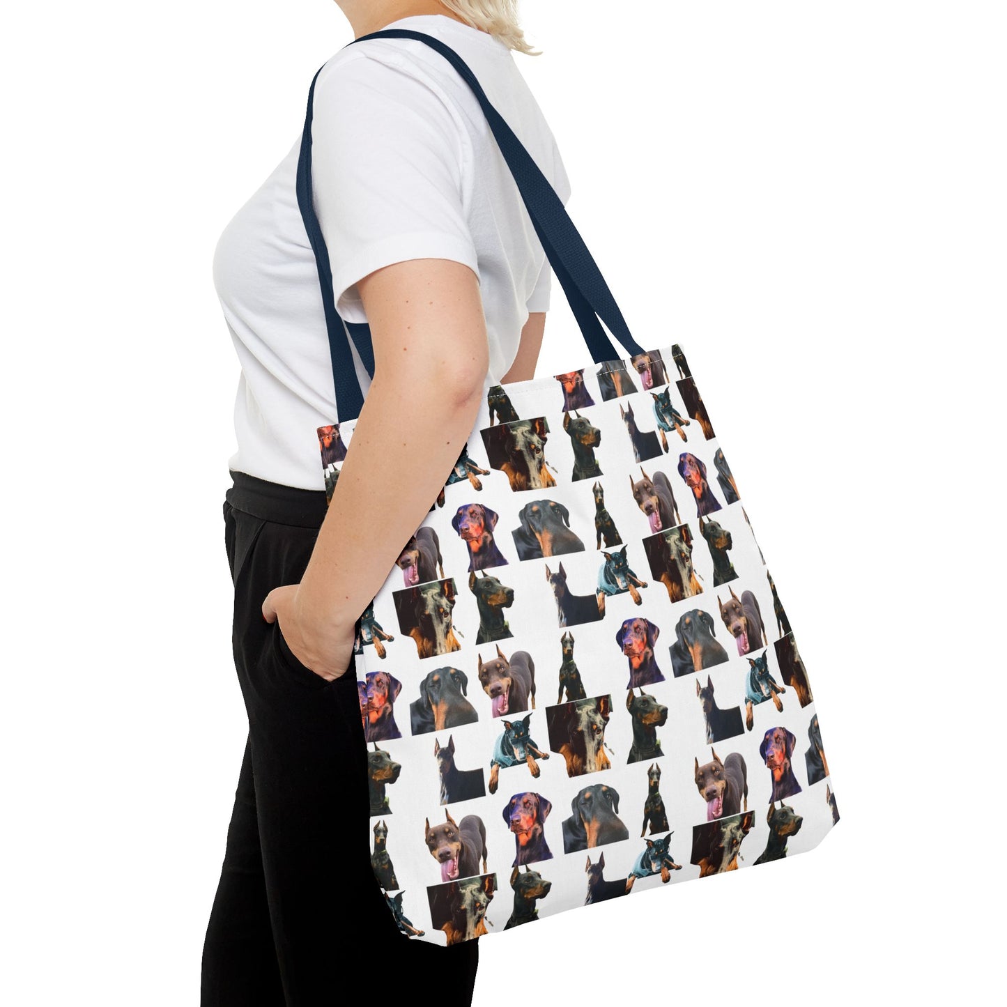 Edition 3 Doberman Model Pattern White Tote Bag