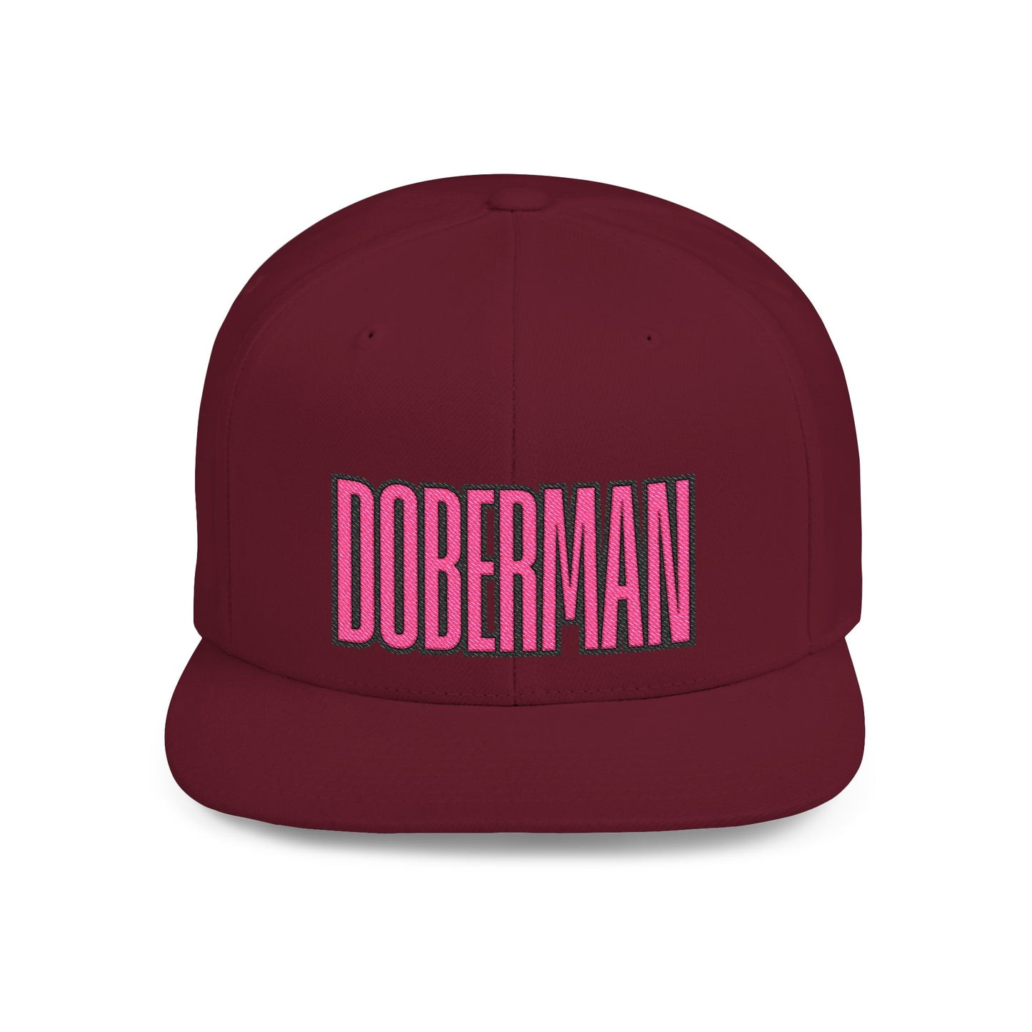 Doberman 6 Embroidered Flat Bill Snapback