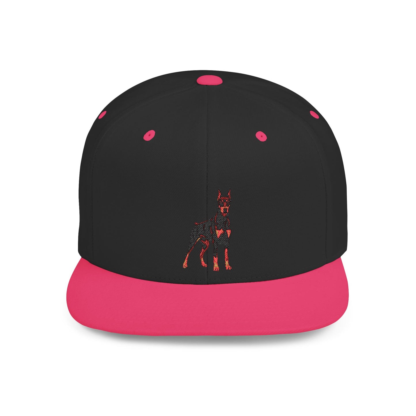 Doberman 6 Embroidered Flat Bill Snapback