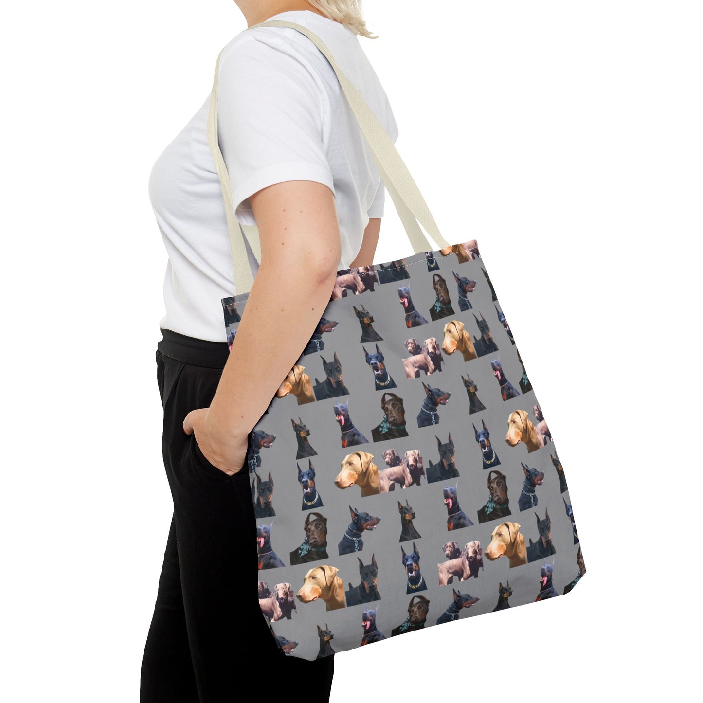 Edition 8 Doberman Model Pattern Gray Tote Bag