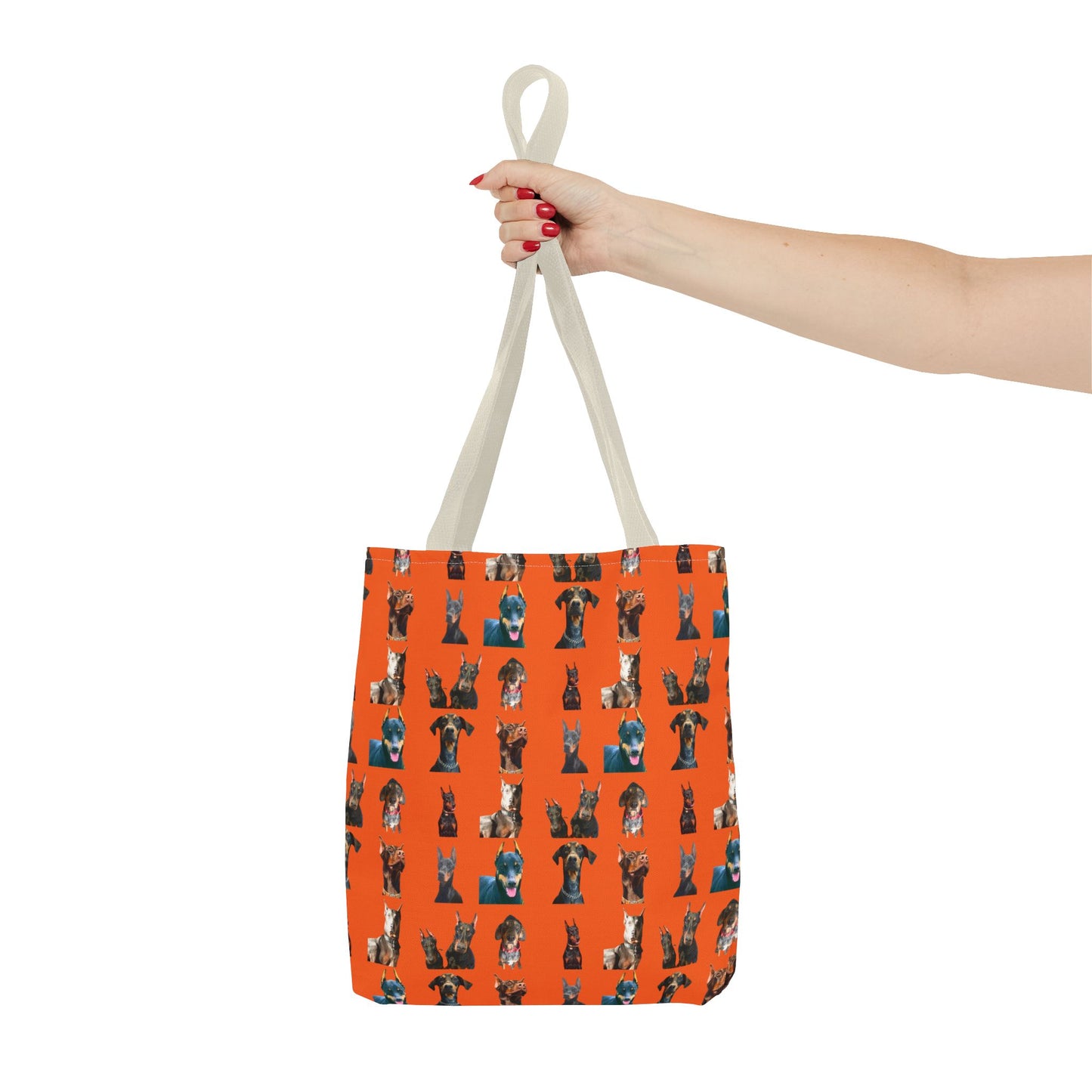 Edition 4 Doberman Model Pattern Orange Tote Bag